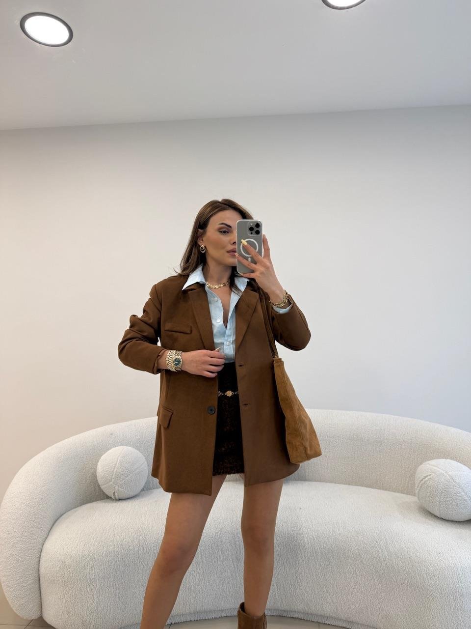 CAMEL SÜET BLAZER CEKET