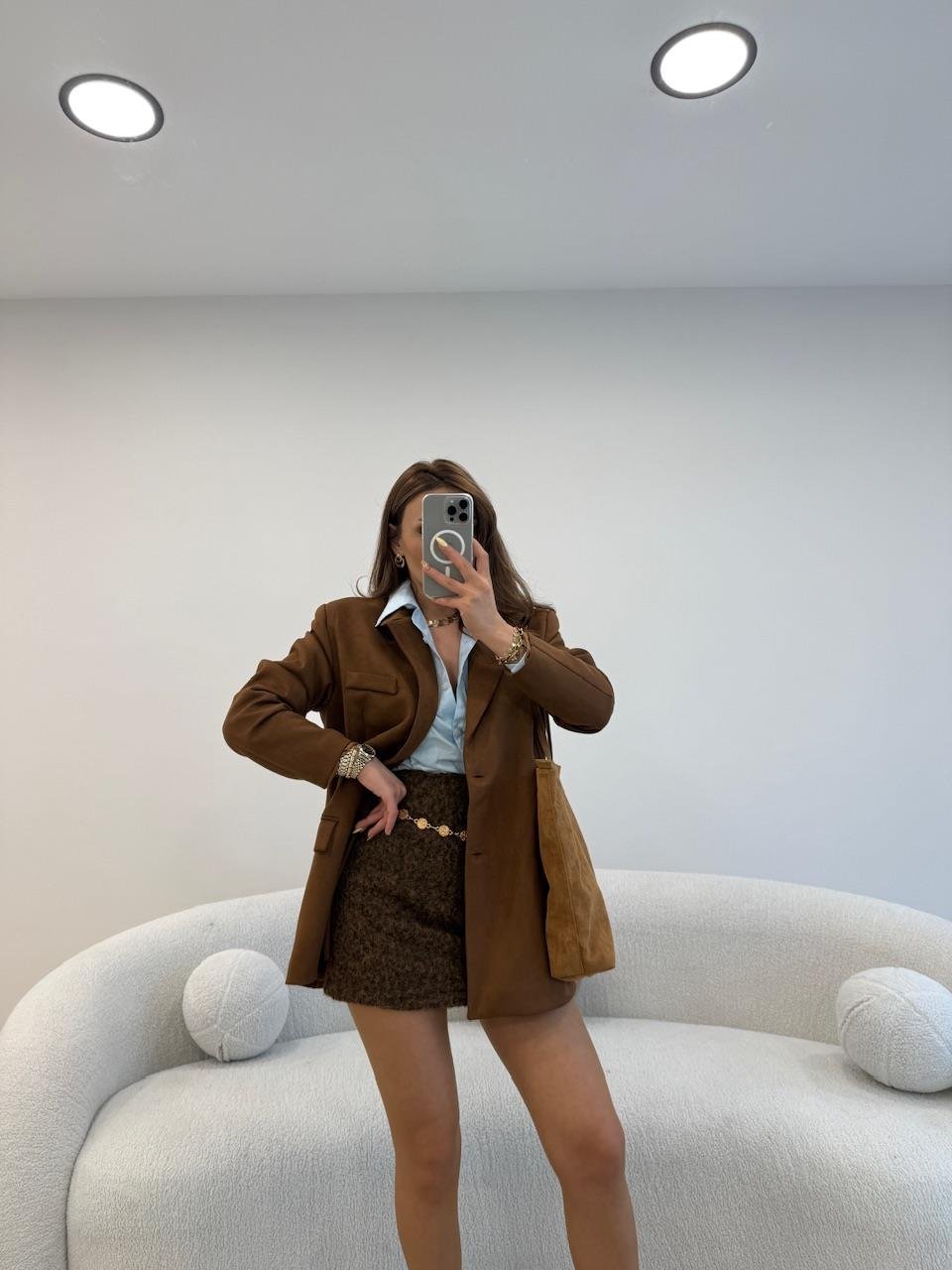 CAMEL SÜET BLAZER CEKET