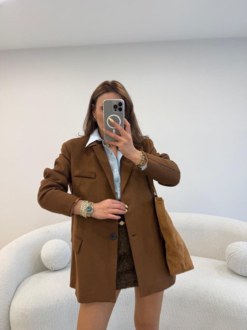CAMEL SÜET BLAZER CEKET