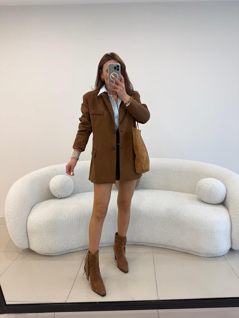 CAMEL SÜET BLAZER CEKET