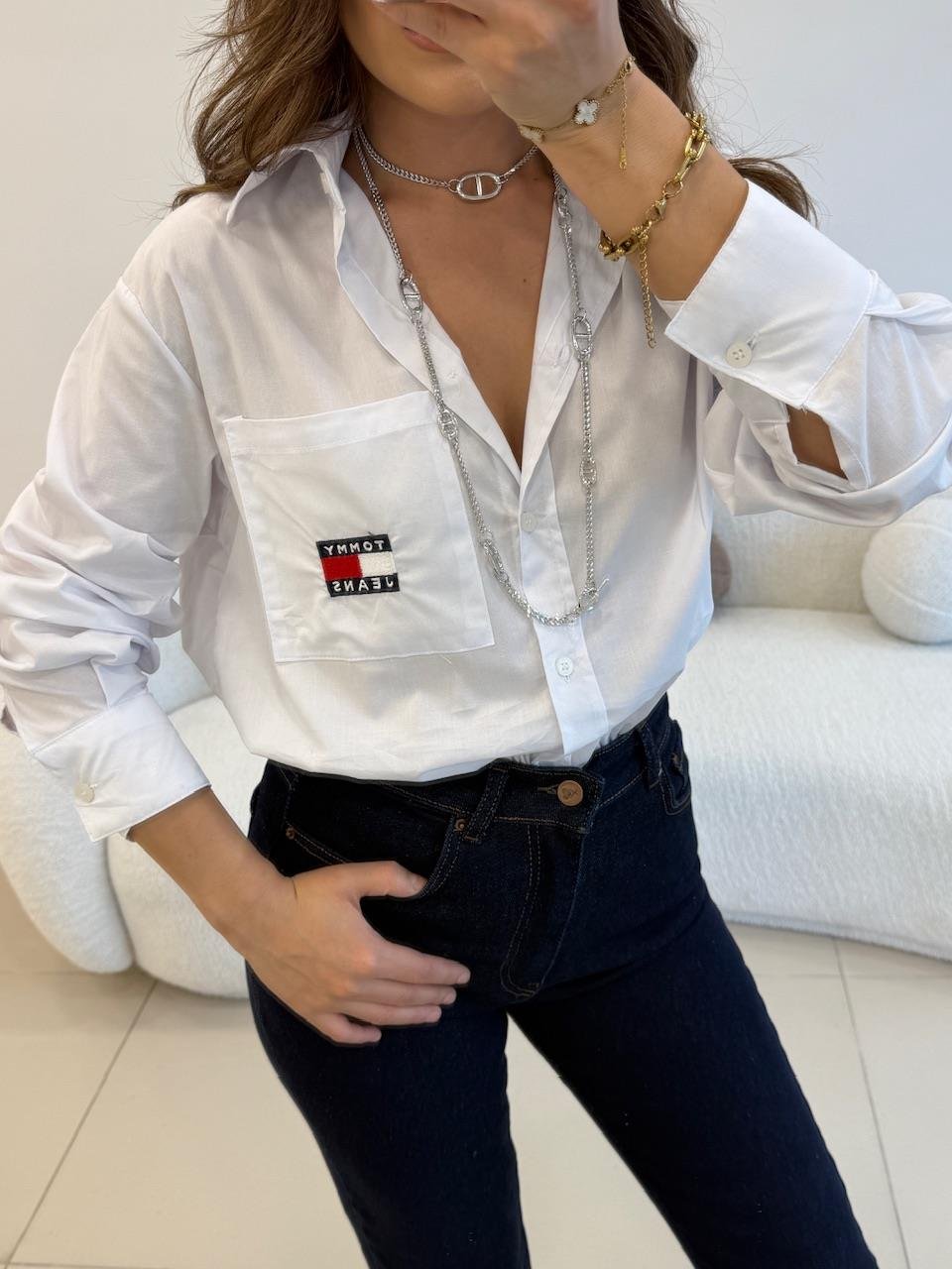 CEP İŞLEMELİ POPLİN GÖMLEK