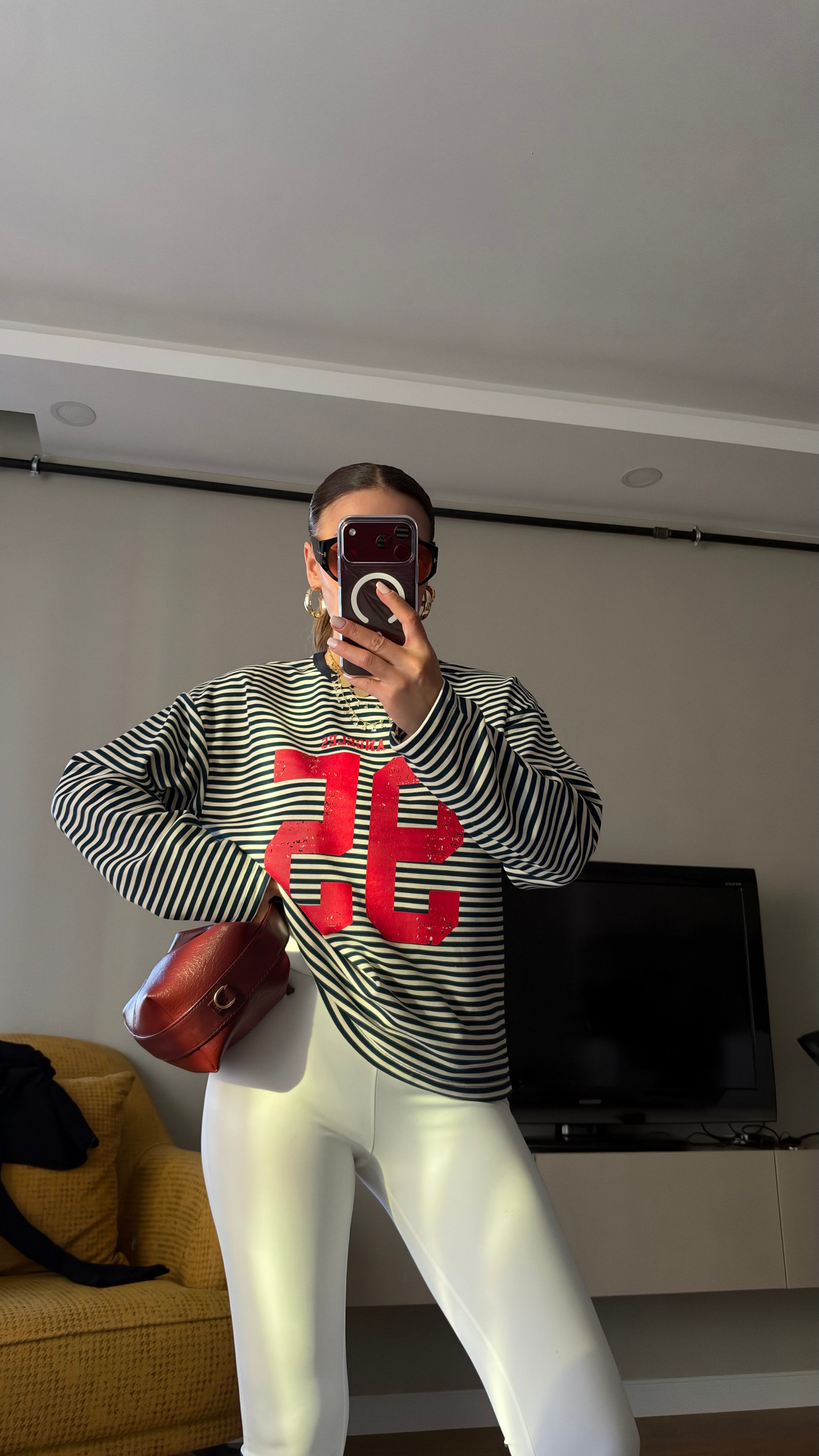 Çizgili Basic  Sweat 95 Lacivert
