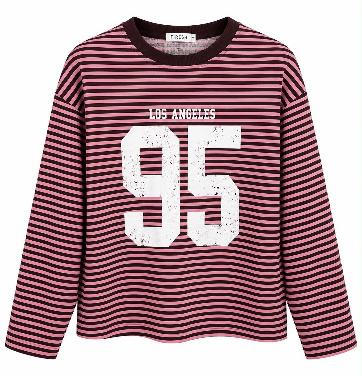 Çizgili Basic  Sweat 95 Pembe