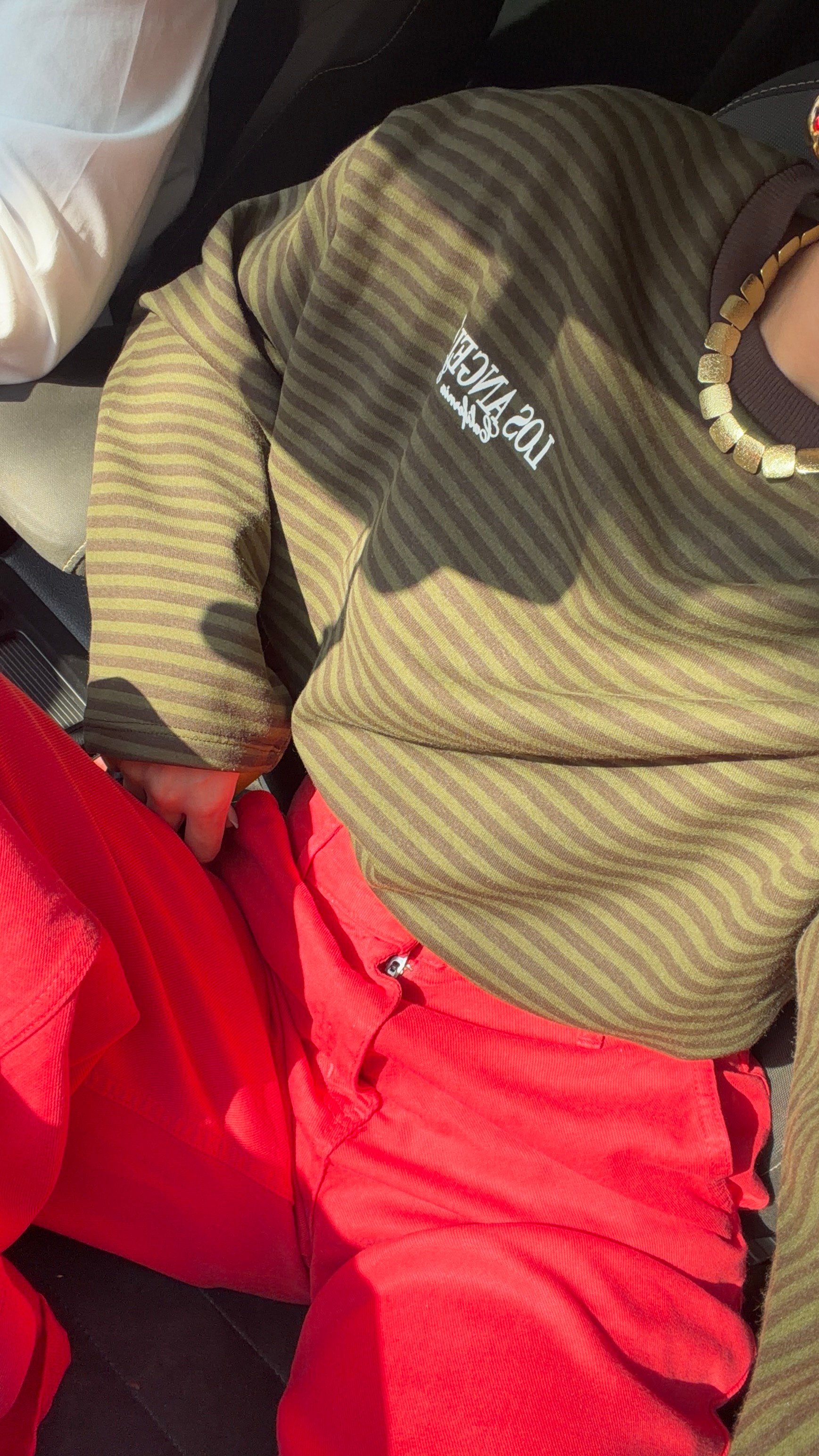 Çizgili Basic  Sweat Los 75 Kahve