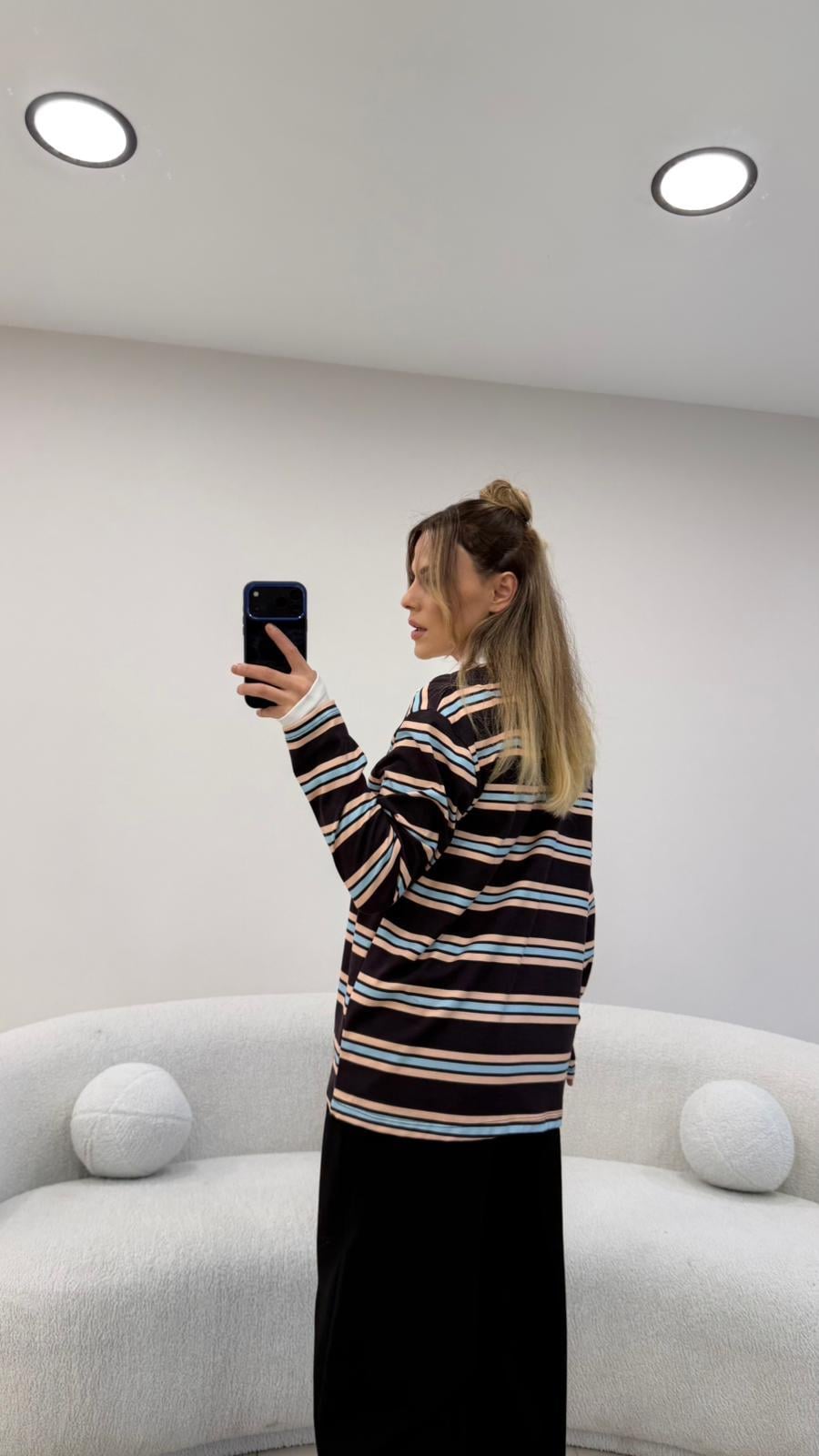 ÇİZGİLİ KAHVE SWEAT