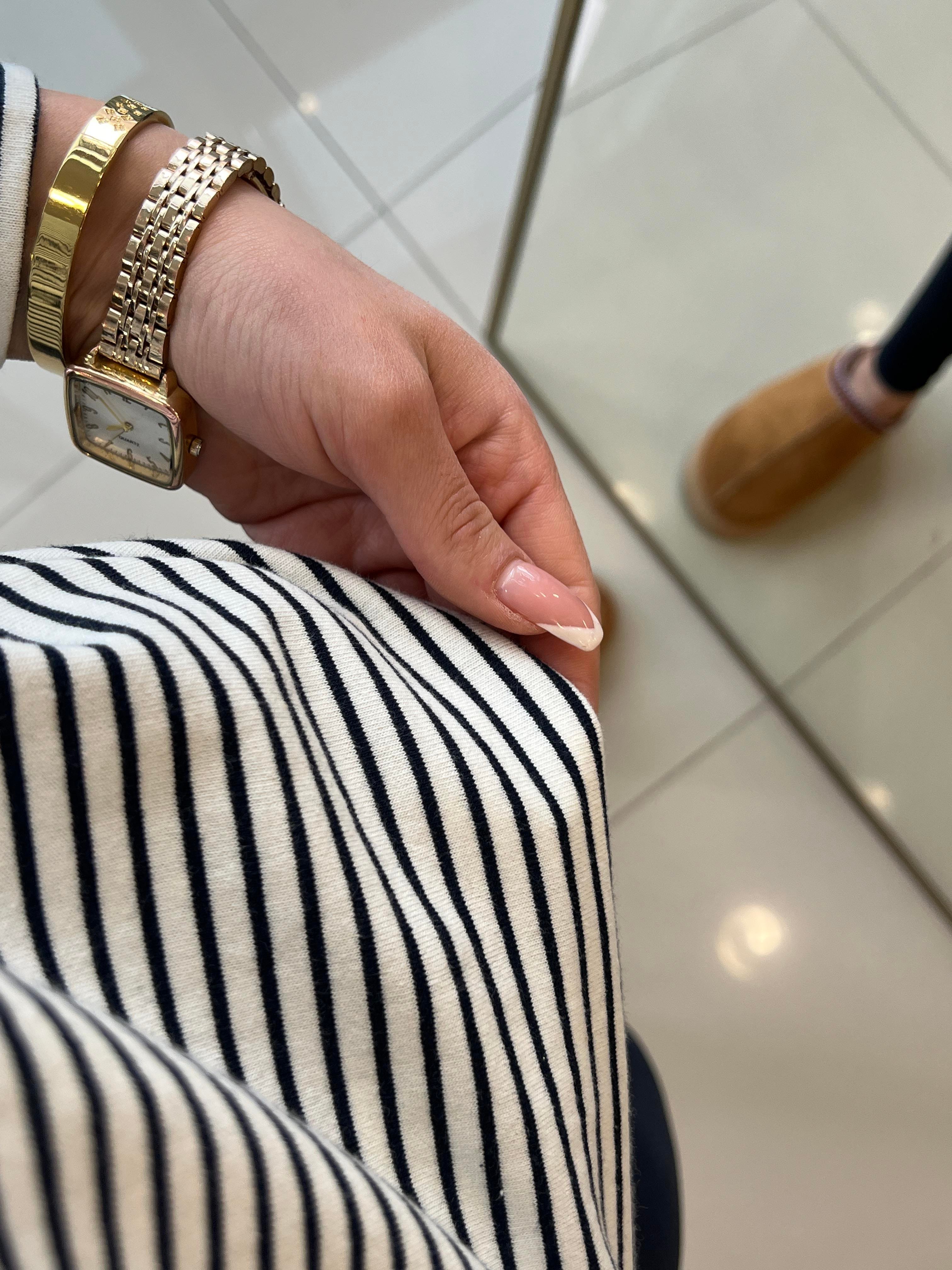 ÇİZGİLİ LACİVERT PAMUK BASİC