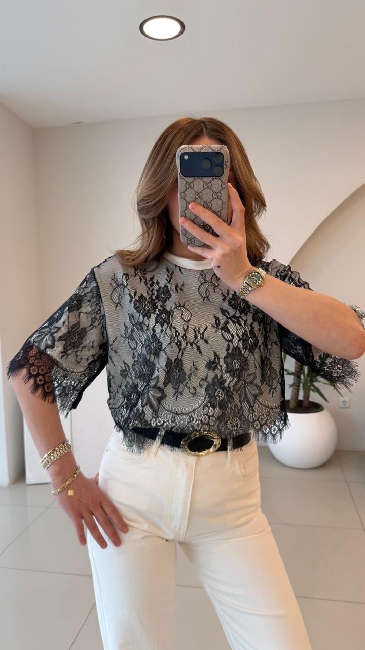 DANTEL DETAYLI MODAL TSHİRT