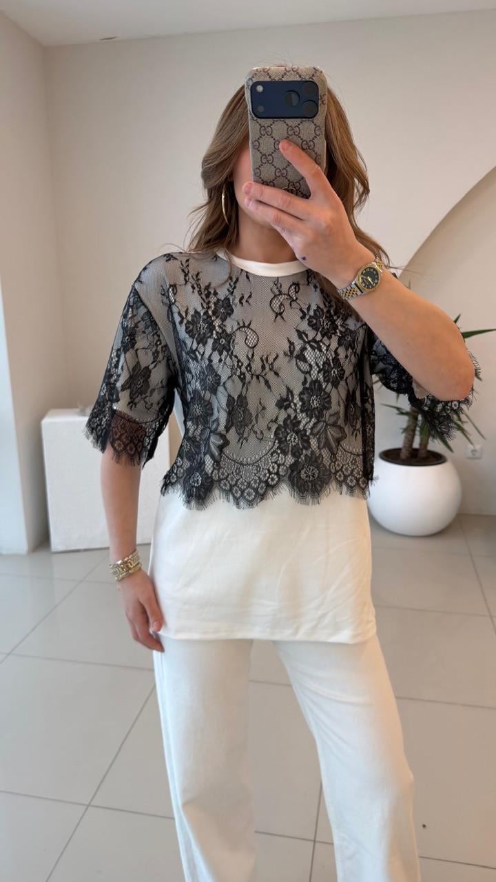 DANTEL DETAYLI MODAL TSHİRT