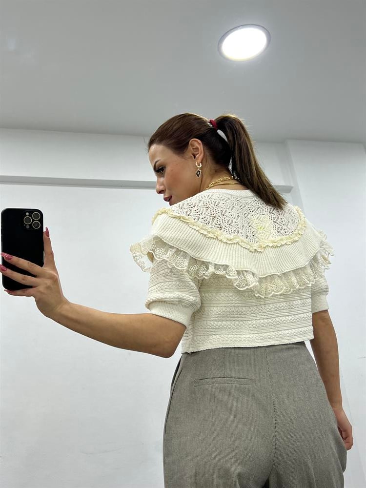 DANTELLİ MERSERİZE HIRKA TRİKO