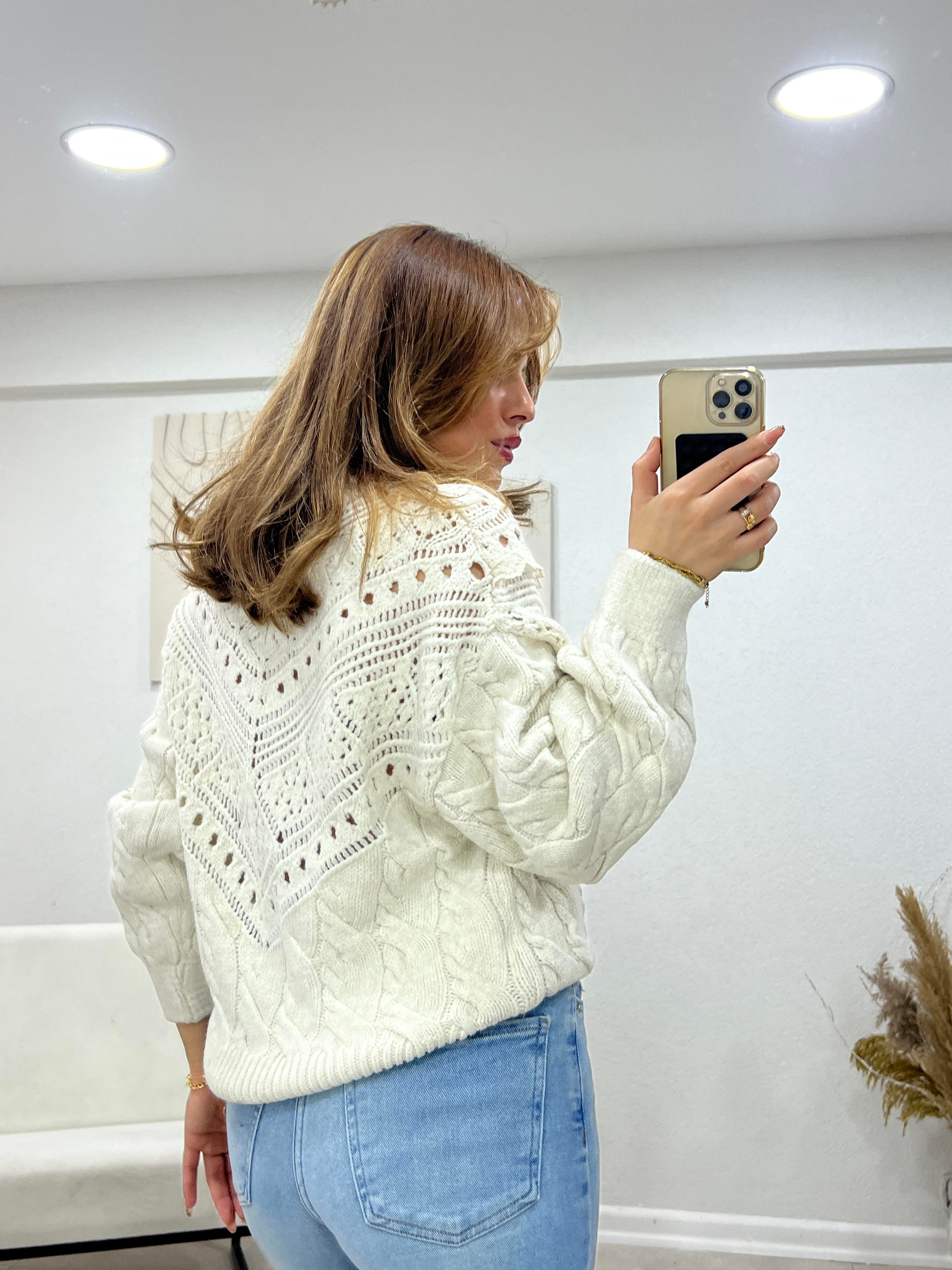 DANTELLİ ÖRGÜ KAZAK 