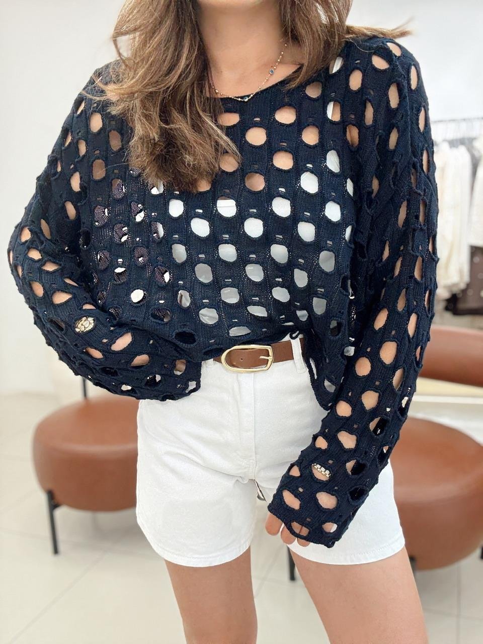 Deli̇kli̇ Merseri̇ze Crop Laci̇vert