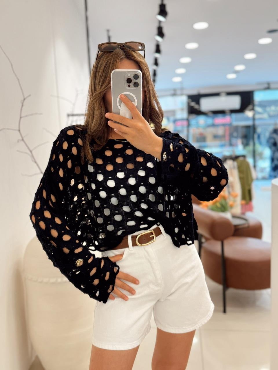 Deli̇kli̇ Merseri̇ze Crop Laci̇vert