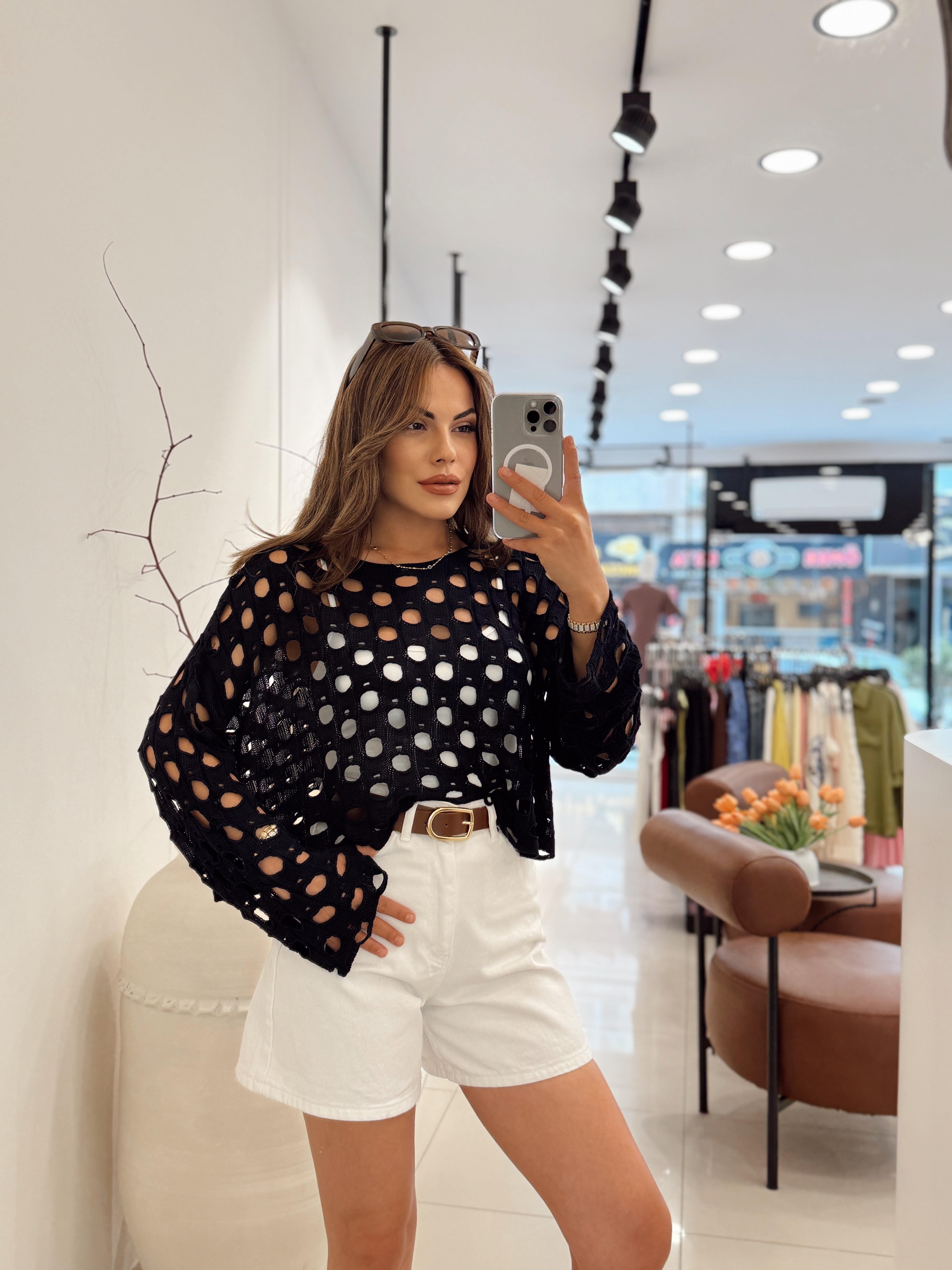 Deli̇kli̇ Merseri̇ze Crop Laci̇vert