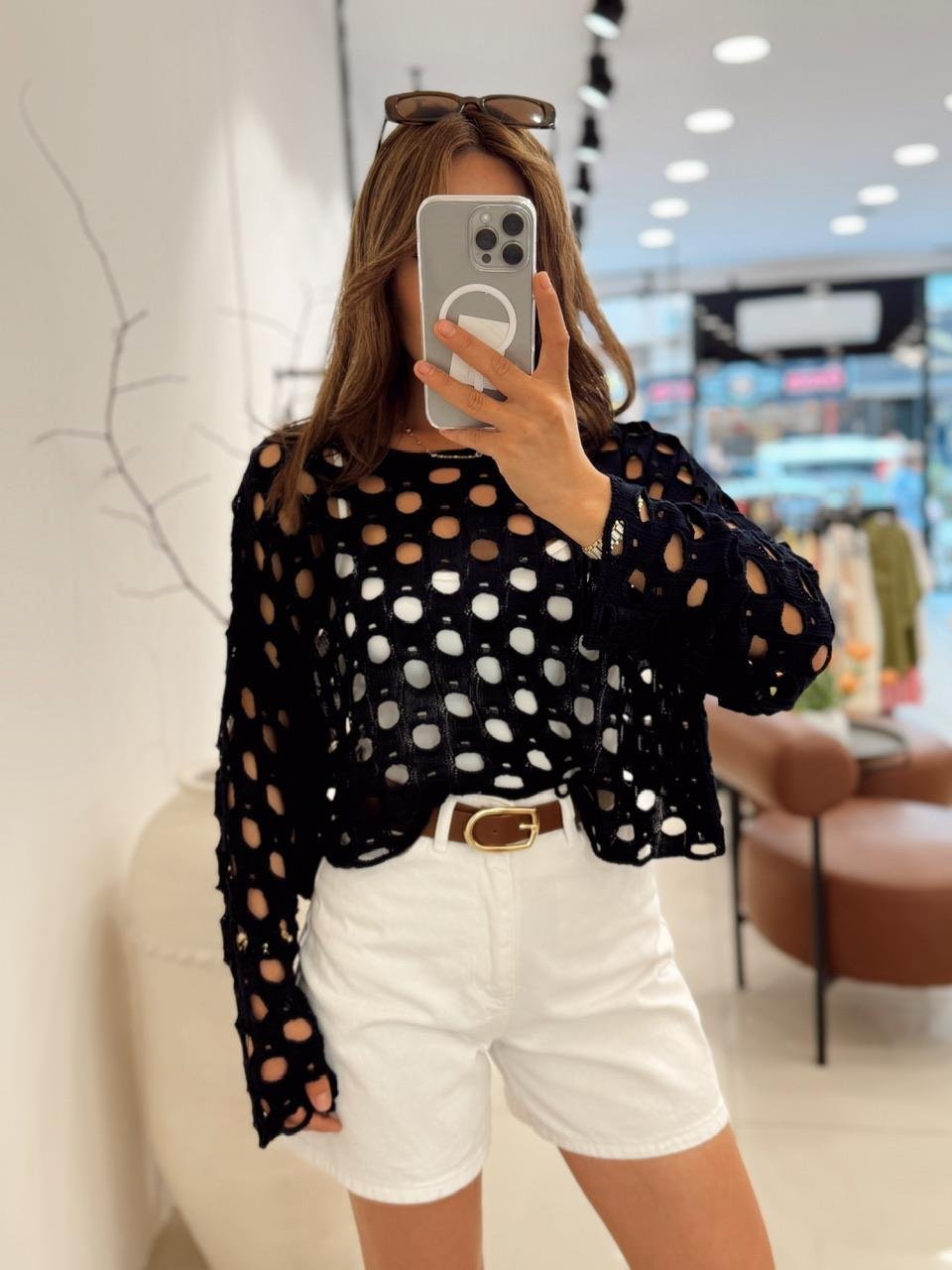 Deli̇kli̇ Merseri̇ze Crop Laci̇vert