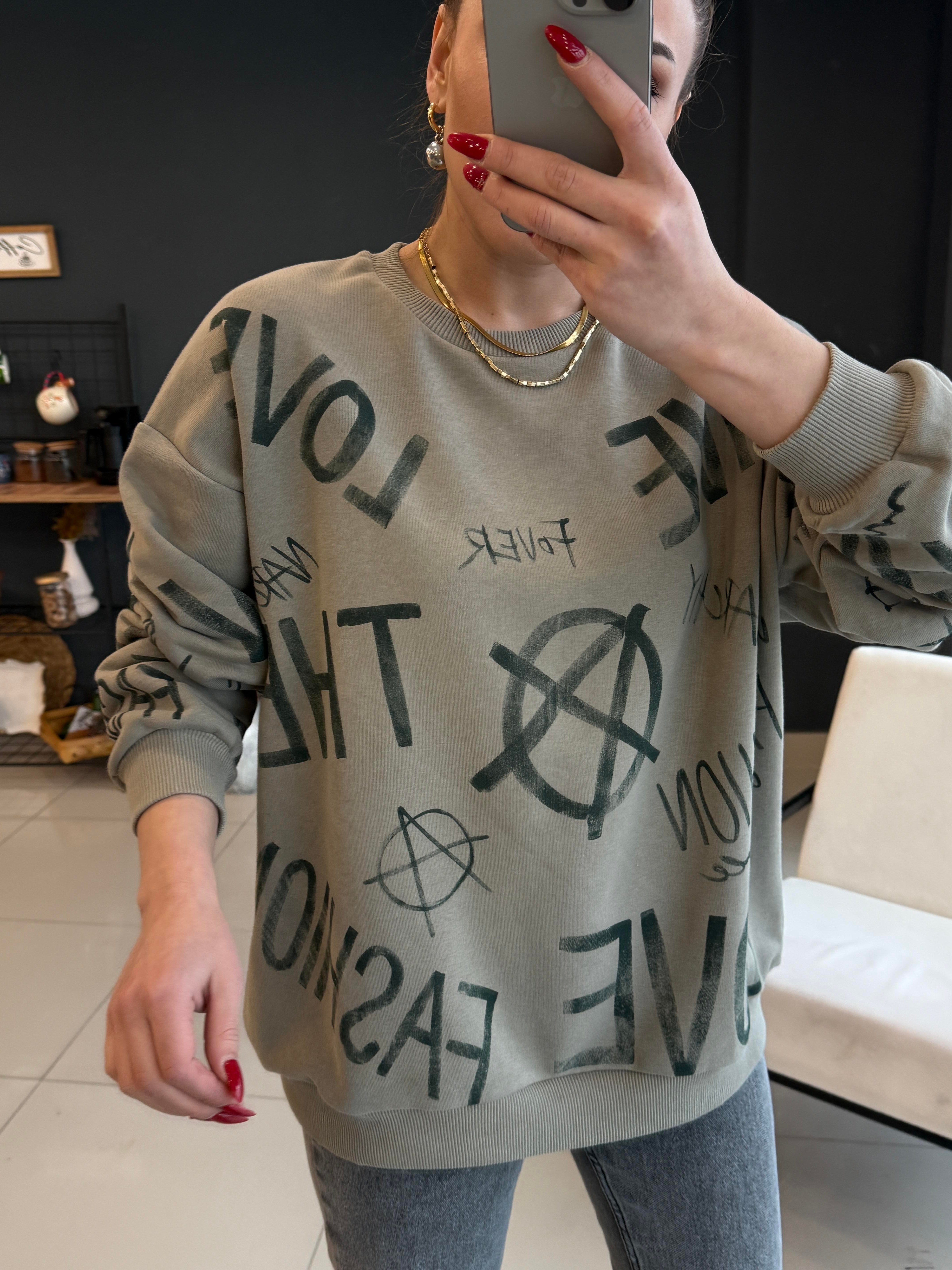 DESENLİ TASARIM SWEATSHIRT