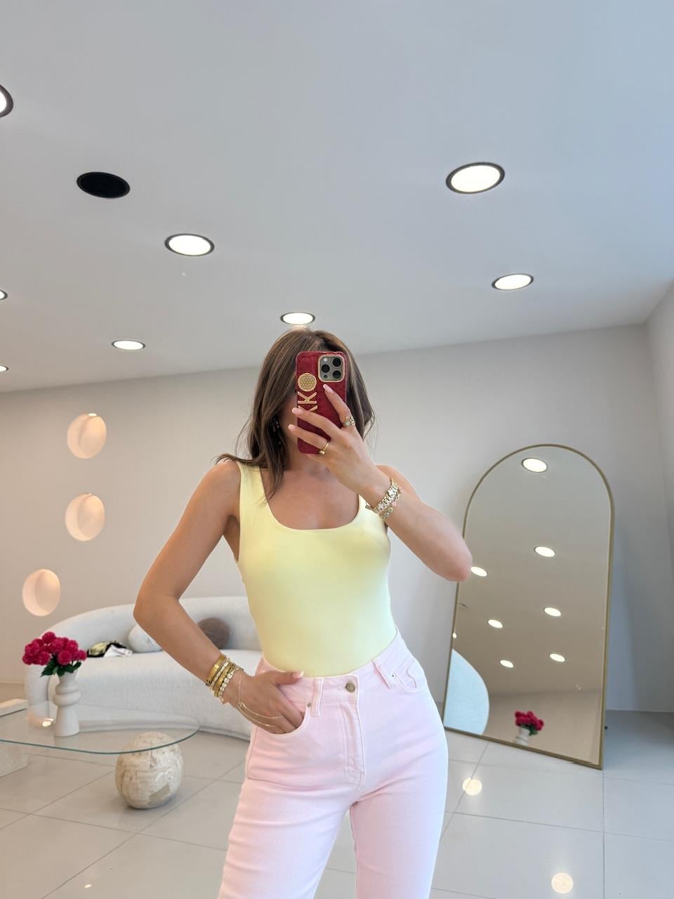 DİLVİN KALIN ASKILI ATLET SARI