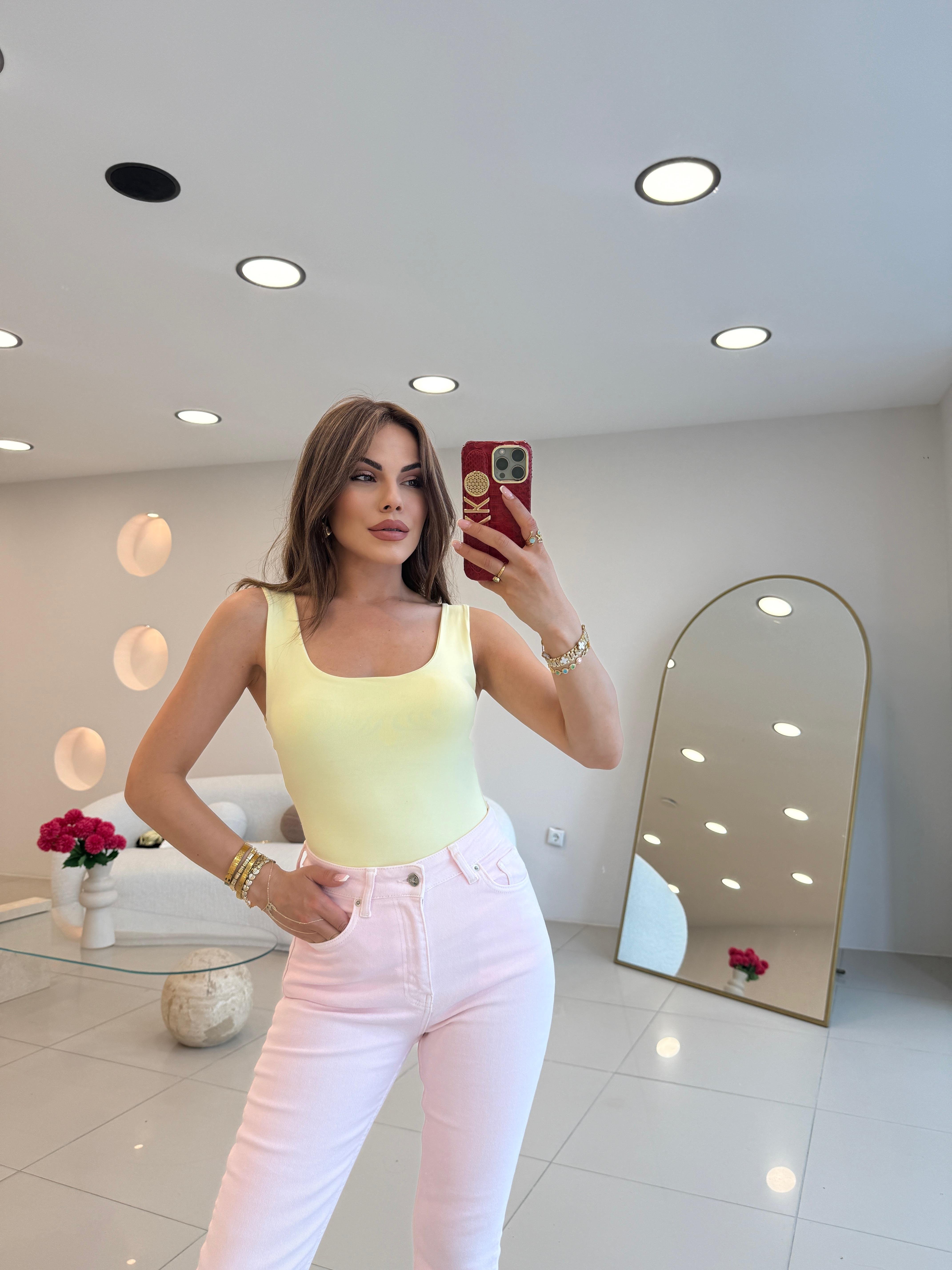 DİLVİN KALIN ASKILI ATLET SARI