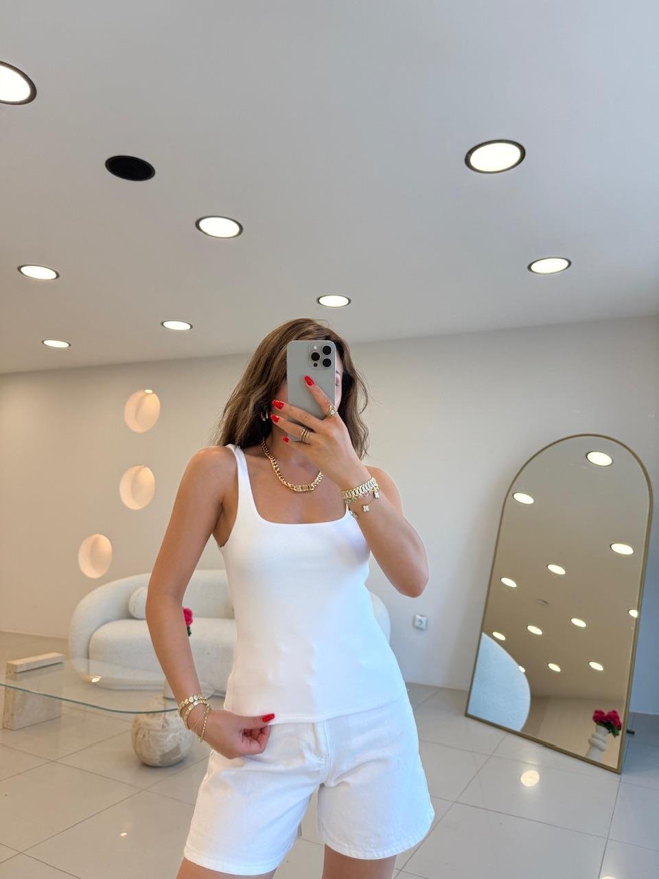 DİLVİN KALIN ASKILI FİTİLLİ ATLET BEYAZ