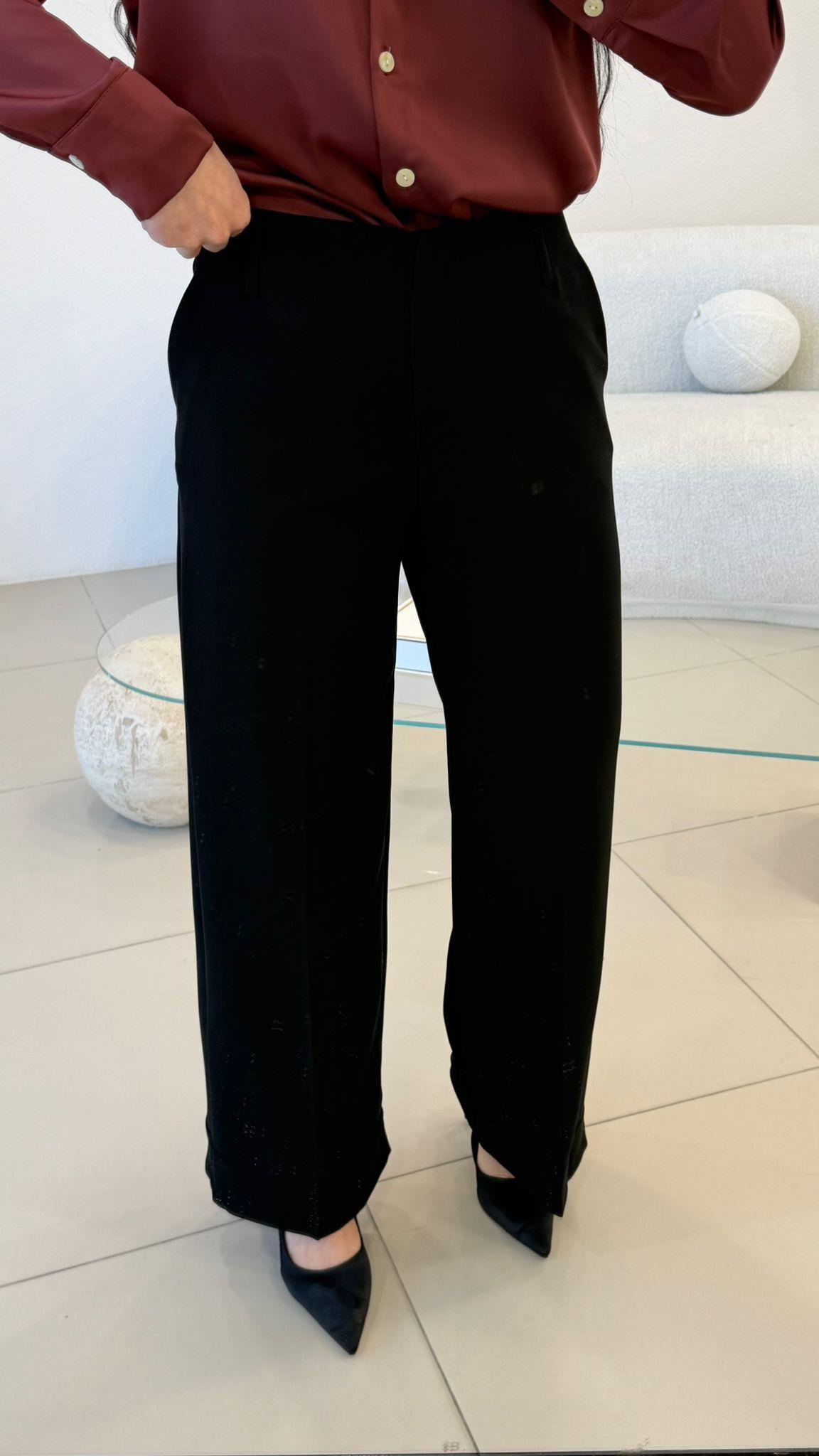 DUBLE PAÇA  KUMAŞ PANTOLON SİYAH