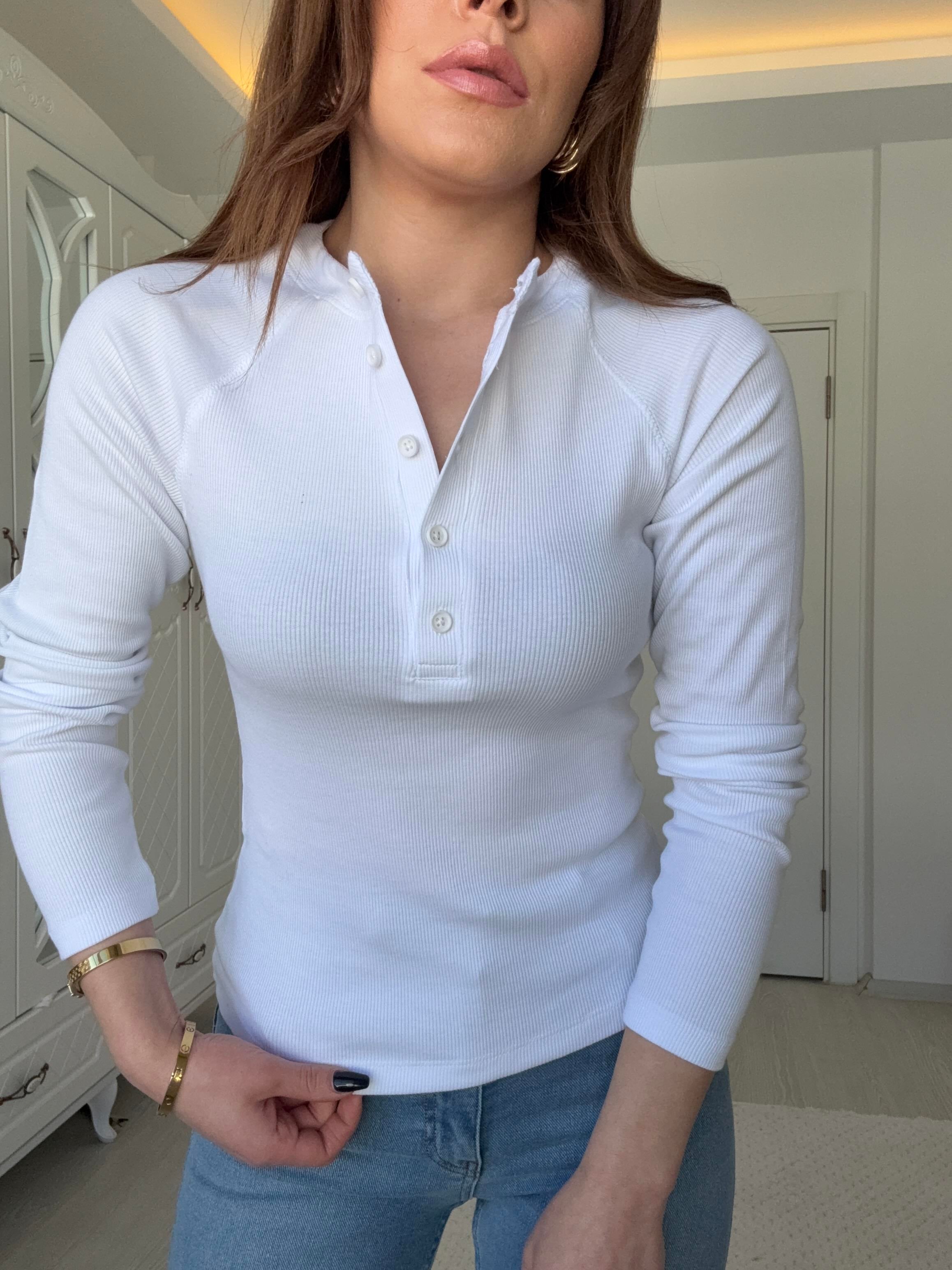 DÜĞMELİ FİTİLLİ BADY BEYAZ