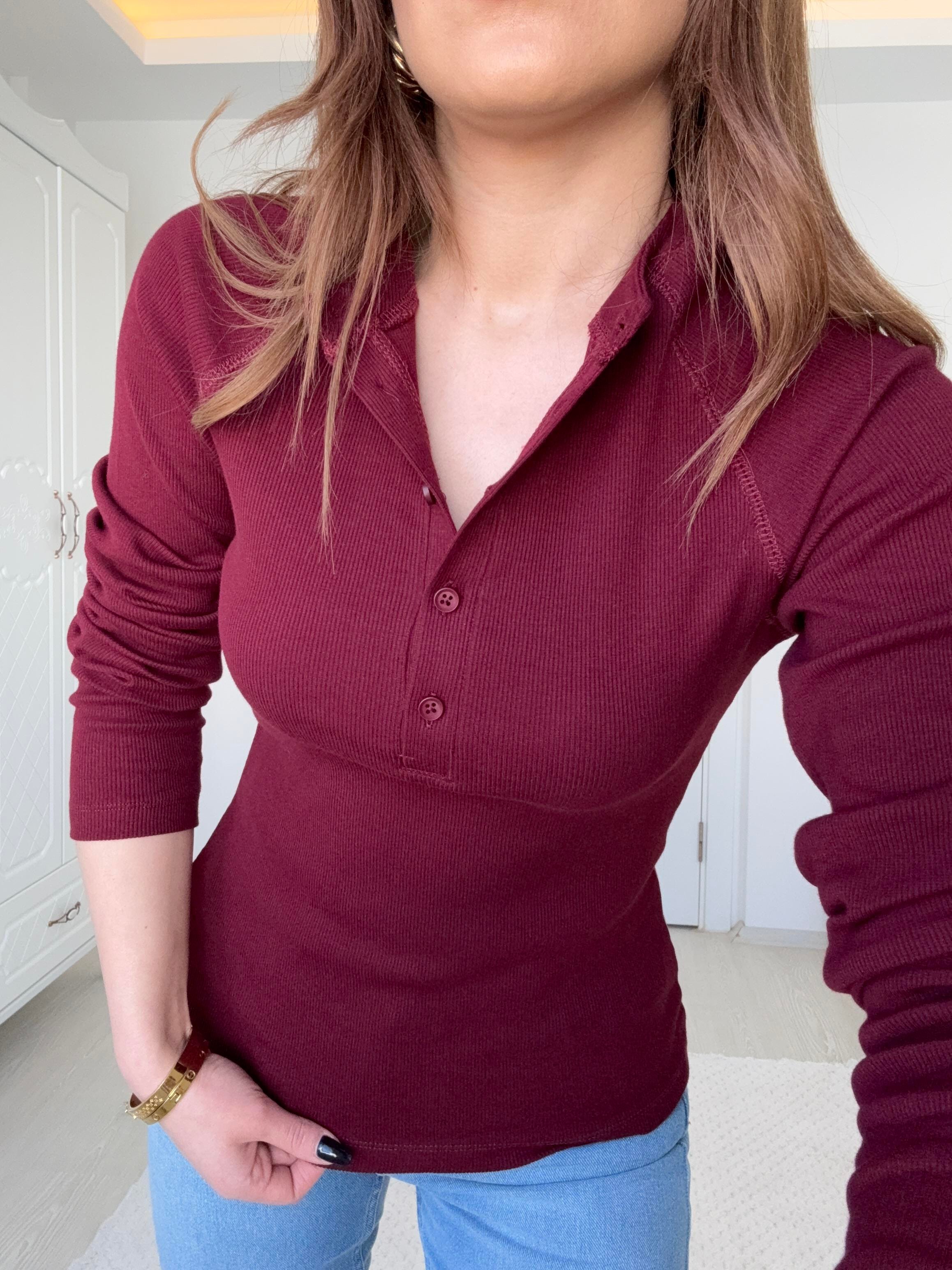 DÜĞMELİ FİTİLLİ BADY BORDO