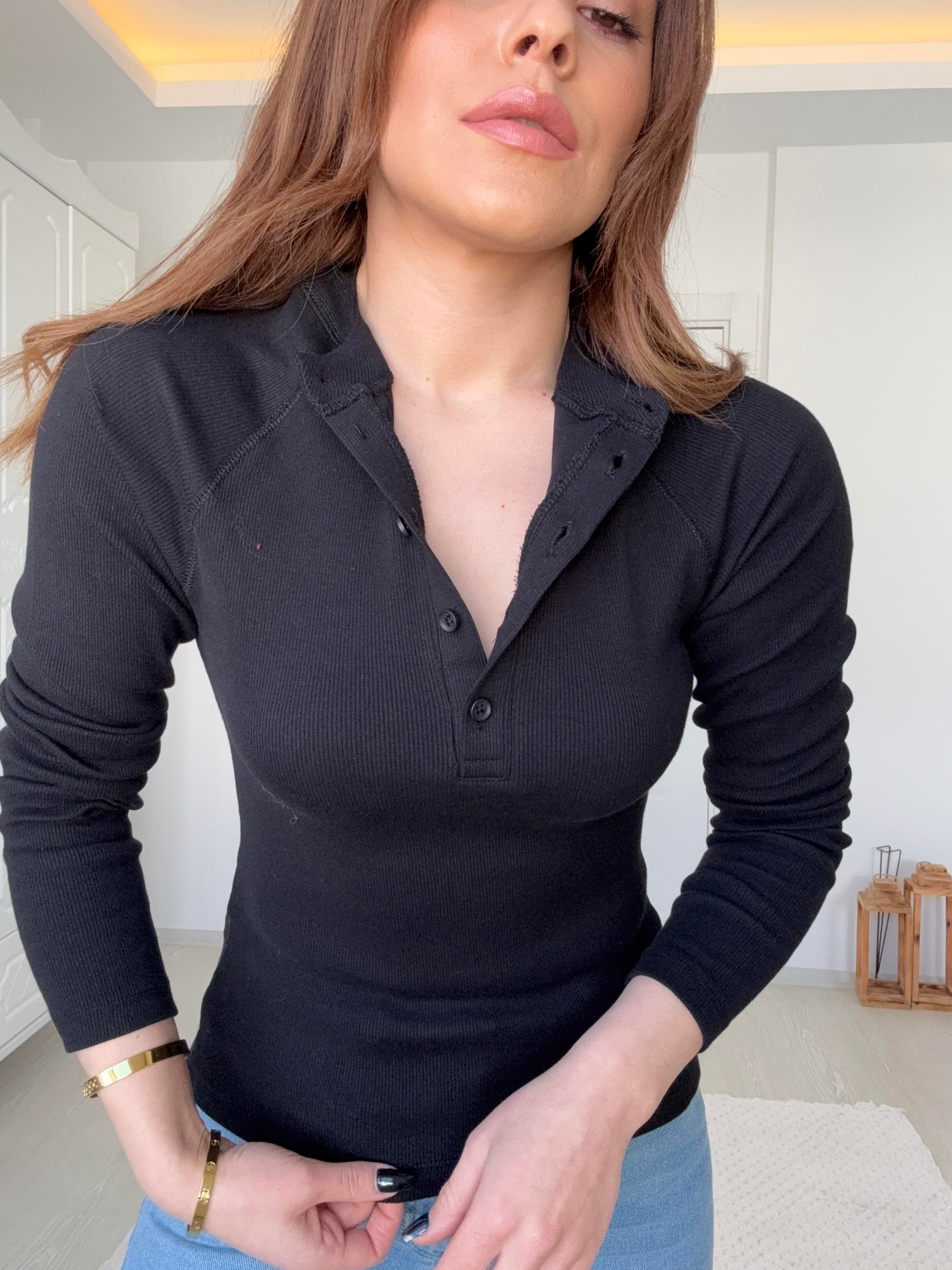 DÜĞMELİ FİTİLLİ BADY SİYAH