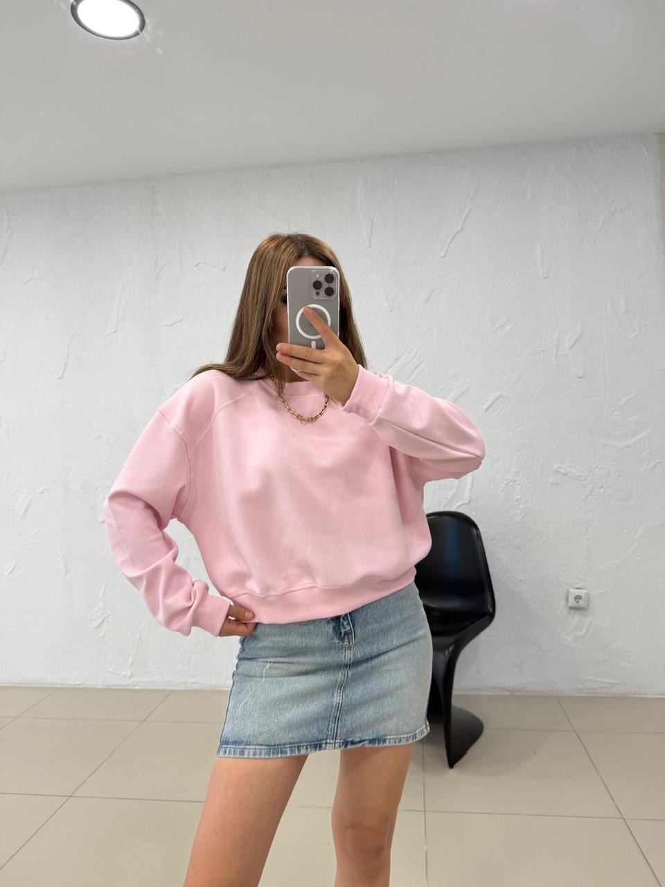 DÜZ BASİC SWEATSHIRT PEMBE
