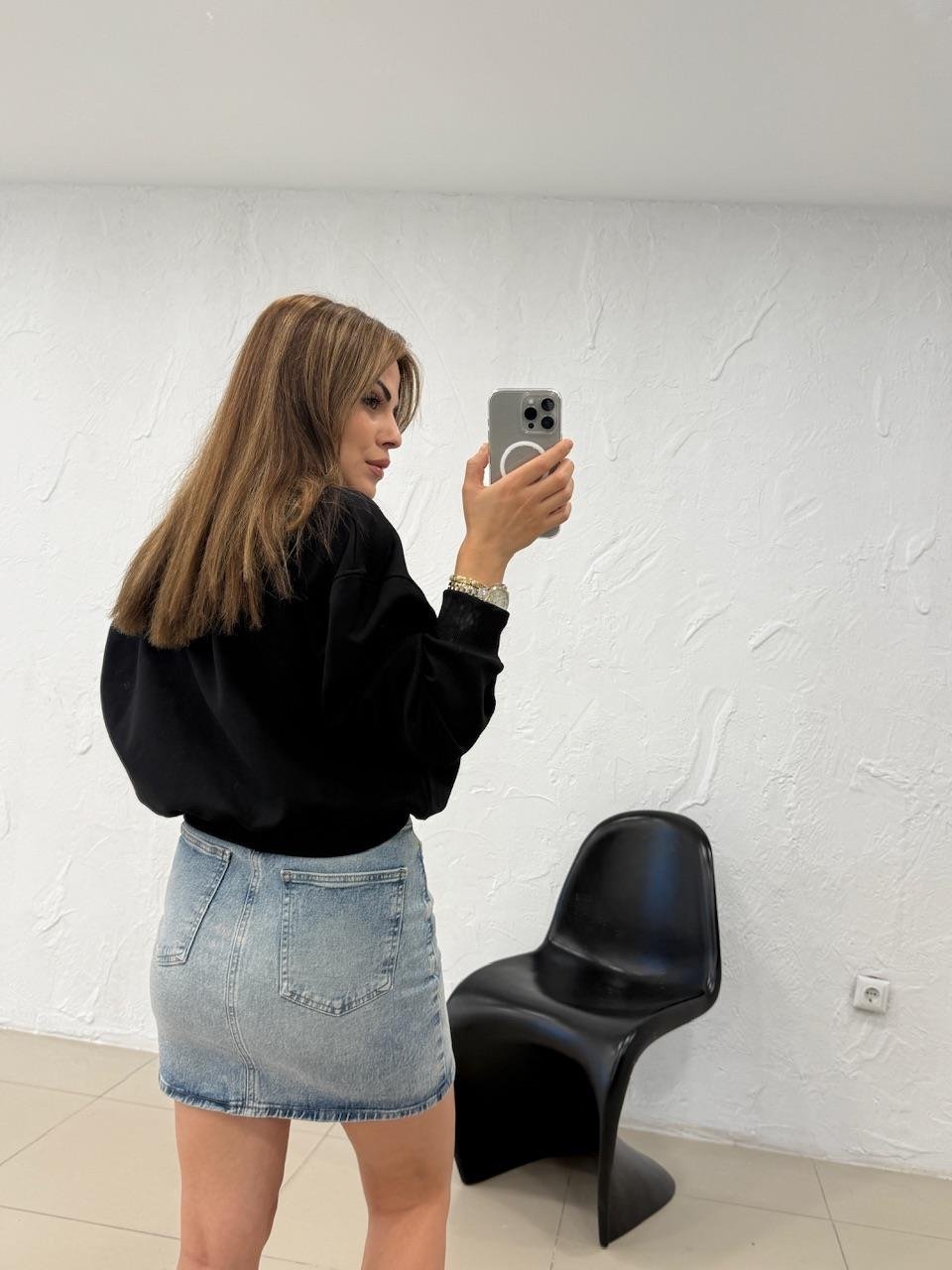 DÜZ BASİC SWEATSHIRT SİYAH