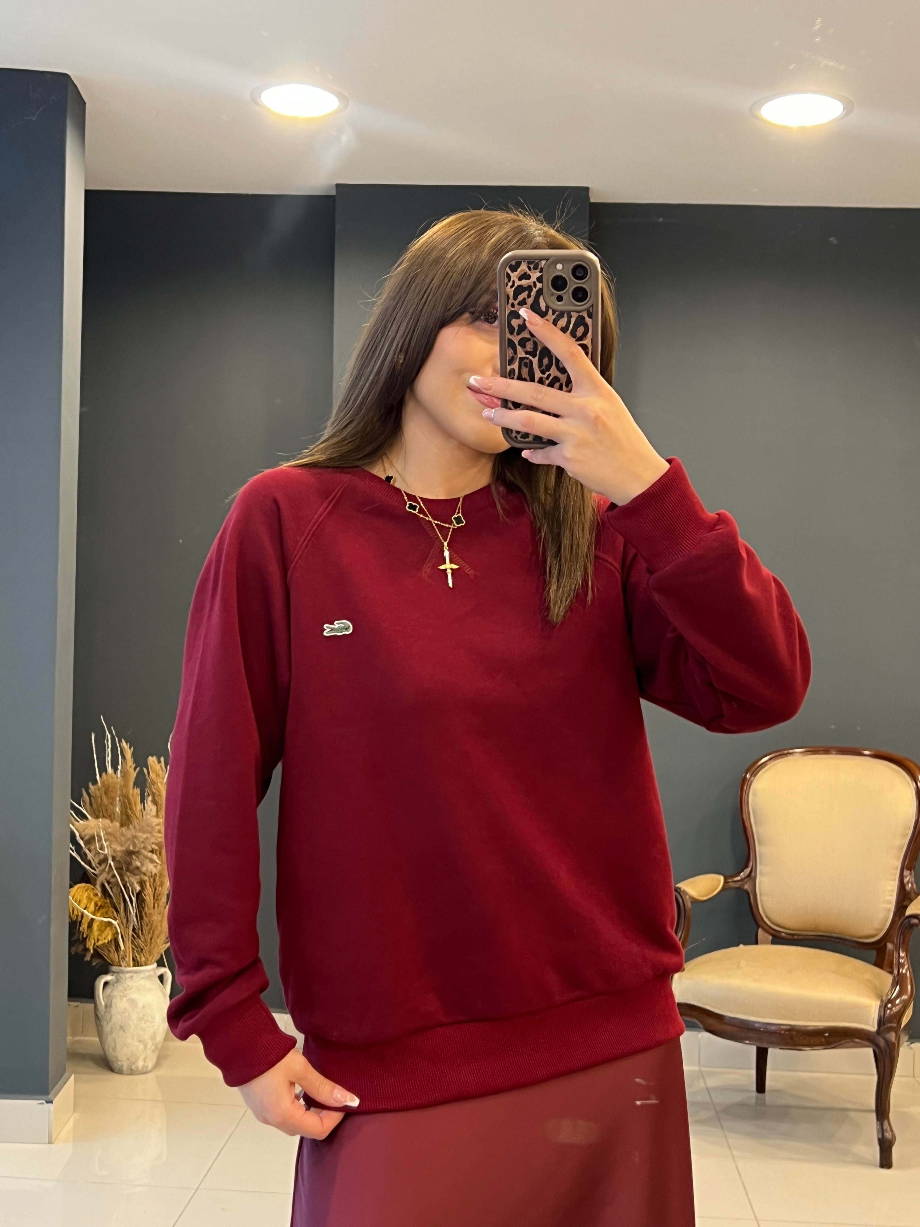 ETİKETLİ LCST SWEAT BORDO
