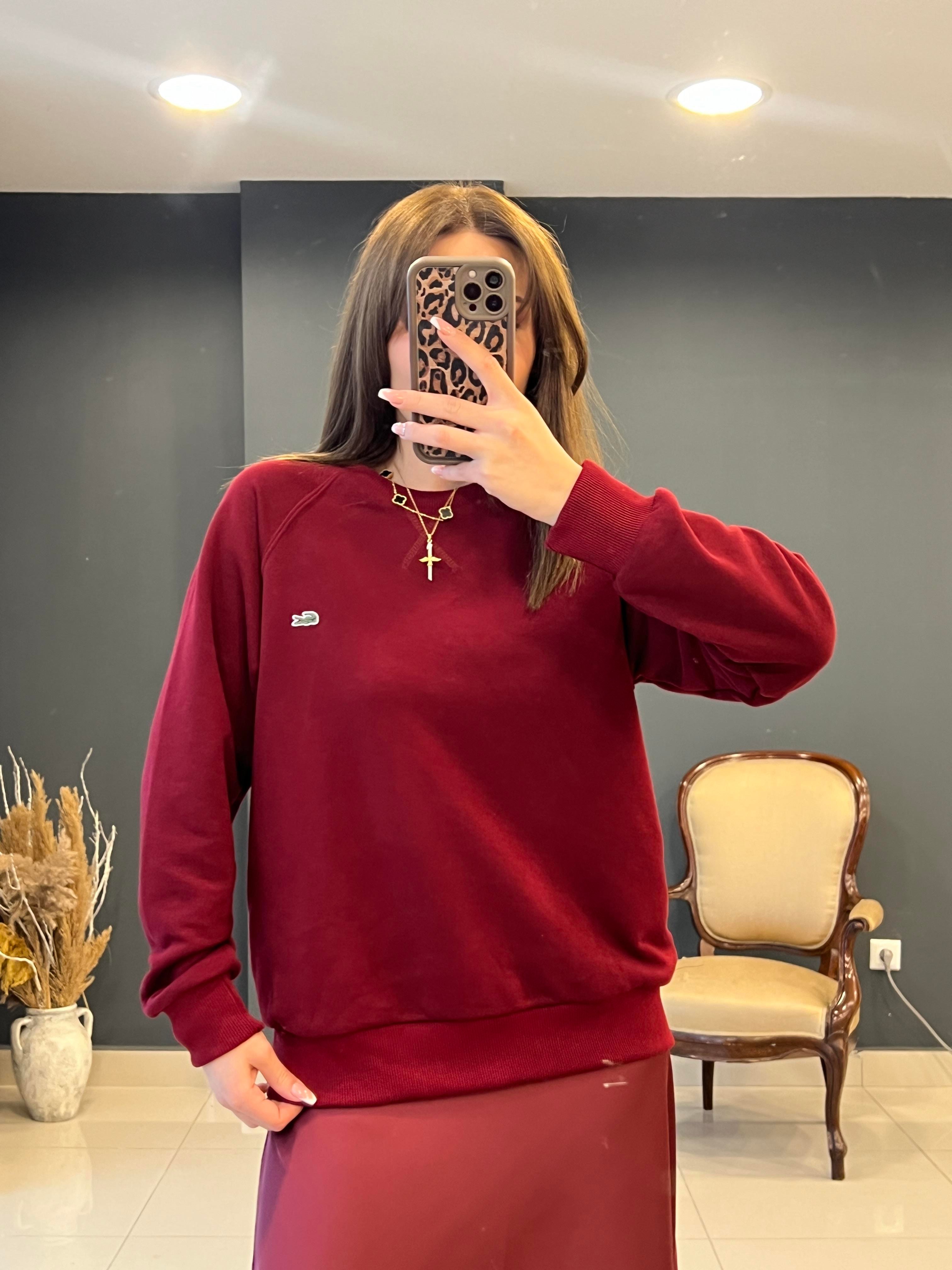 ETİKETLİ LCST SWEAT BORDO