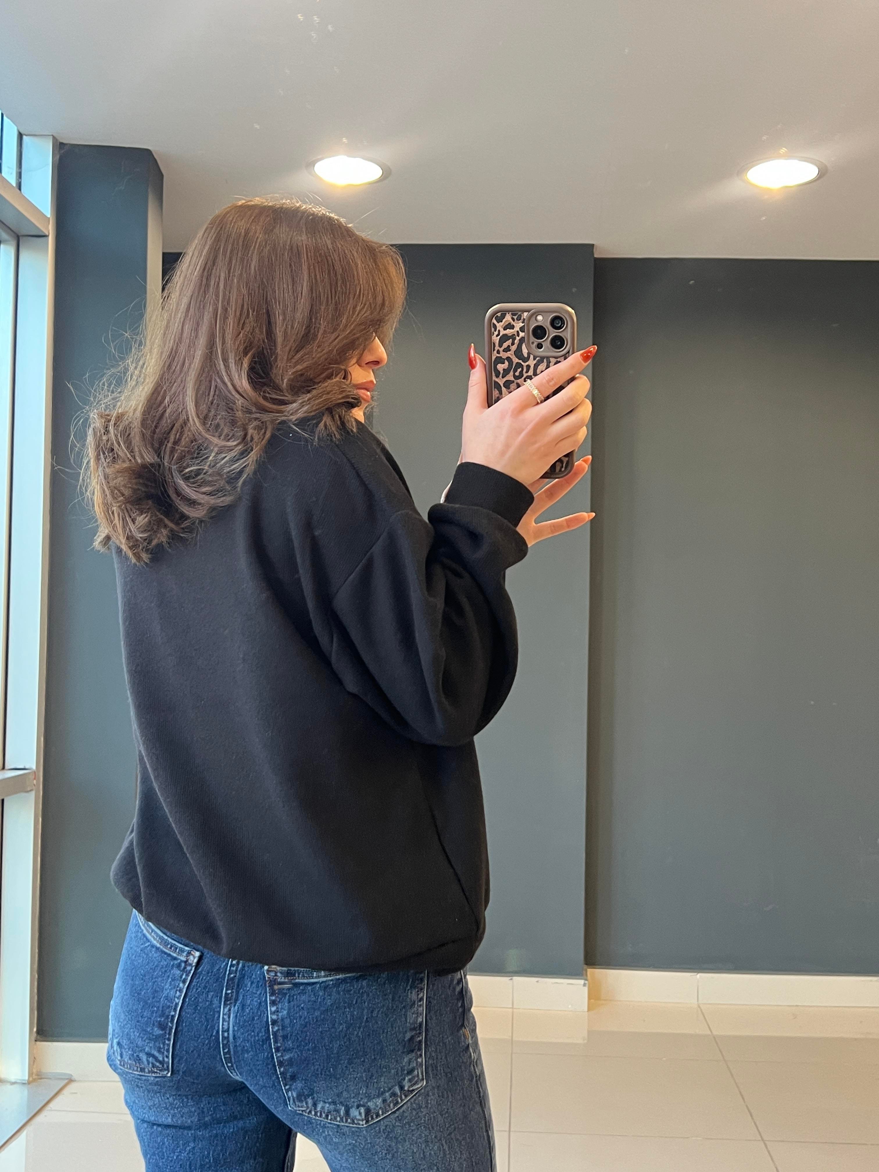 FERMUAR DETAYLI MARKA MODEL SWEAT SİYAH