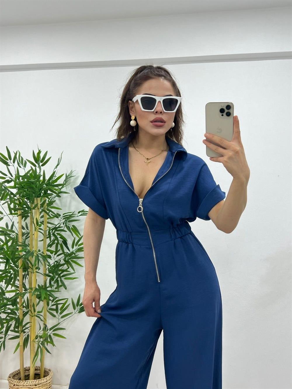 FERMUARLI İNDİGO MAVİ TULUM