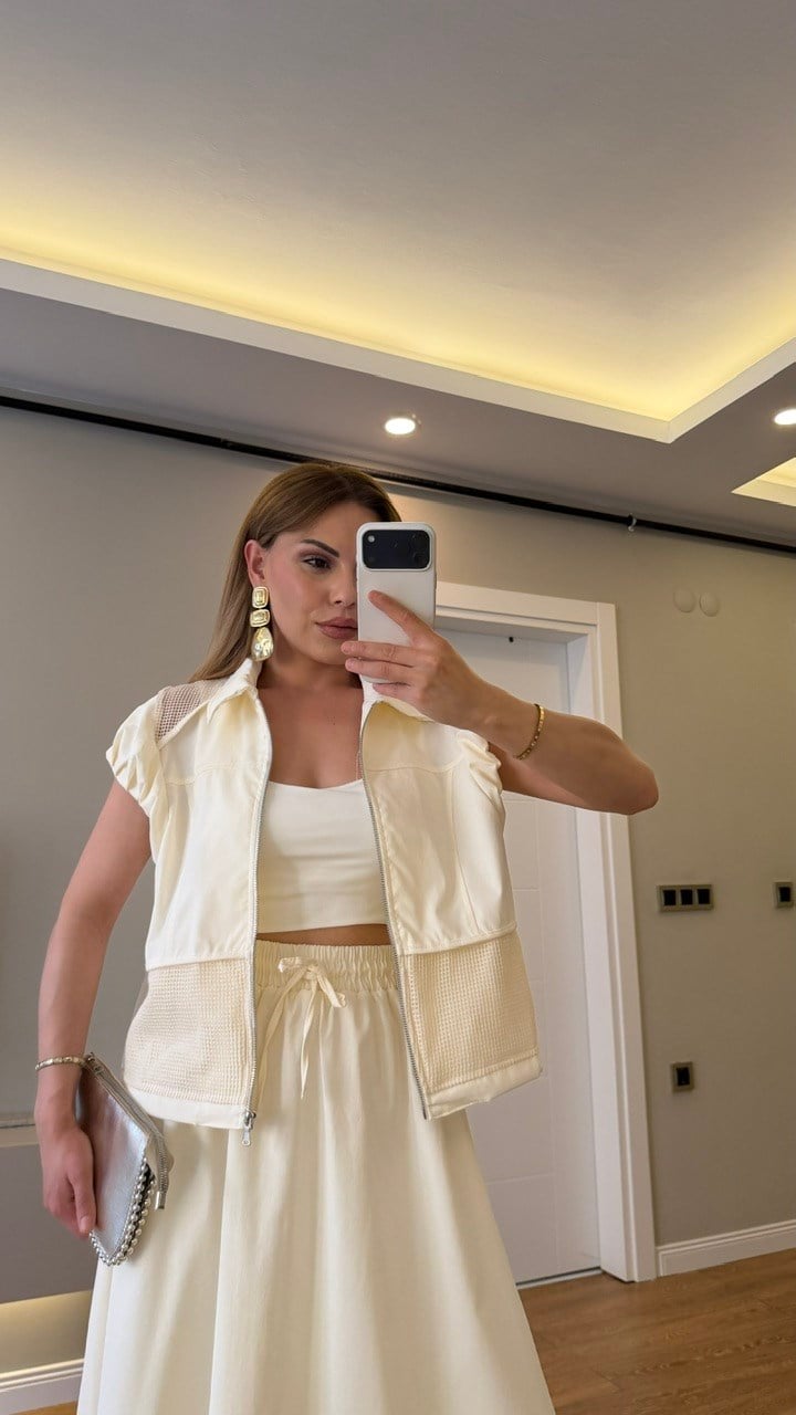 FİLE DETAY GARNİLİ YELEKLİ TAKIM 