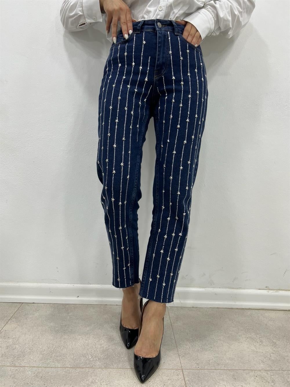 FULL IŞILTILI  JEAN LACİVERT