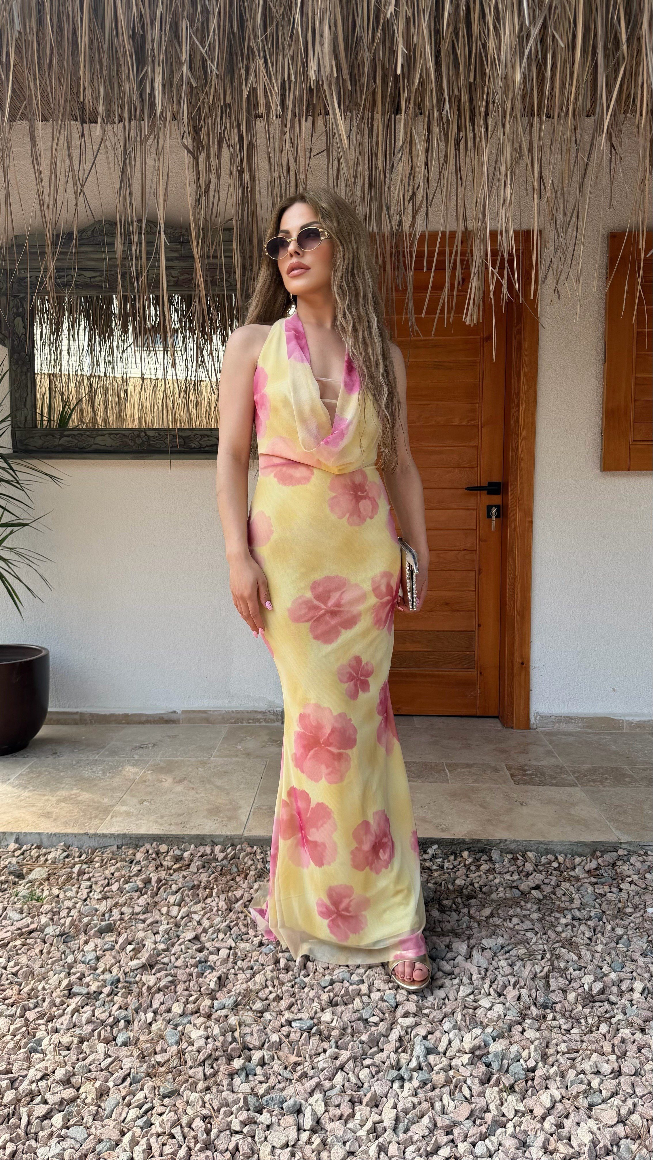 GÖĞÜS DEKOLTELİ TÜL BALIK MODEL ELBİSE 