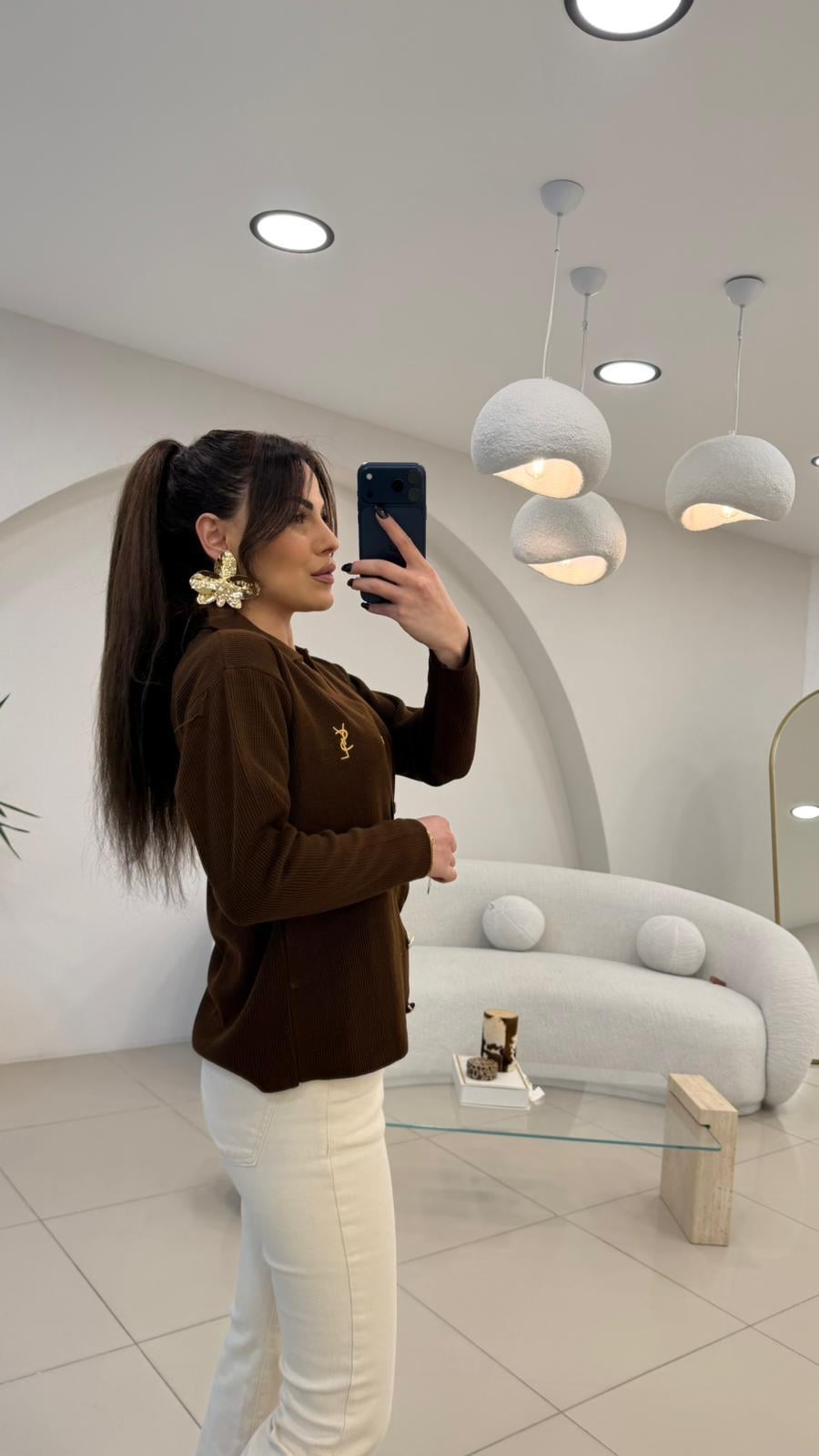 GOLD DÜĞMELİ HIRKA KAHVE