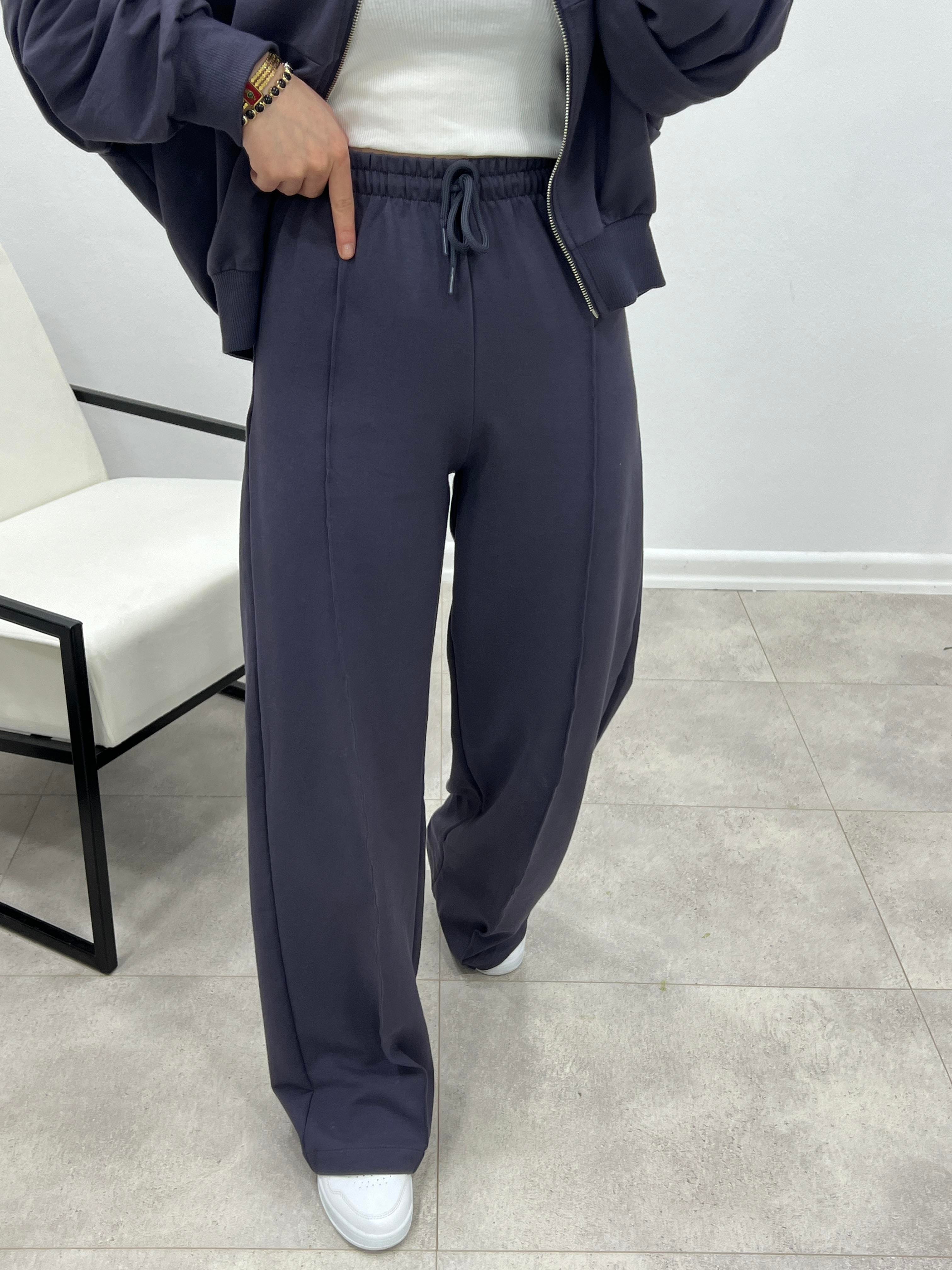 GRİ  FAYE FERMUARLI SWEATSHİRT EŞOFMAN TAKIMI