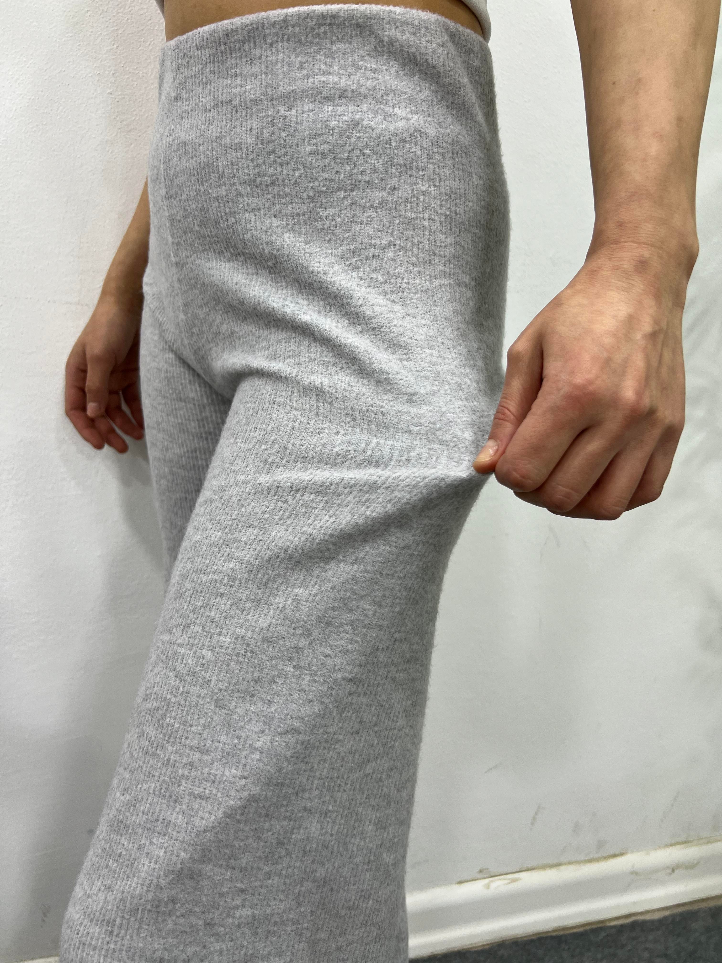 GRİ FİTİLLİ BOL PAÇA PANTOLON