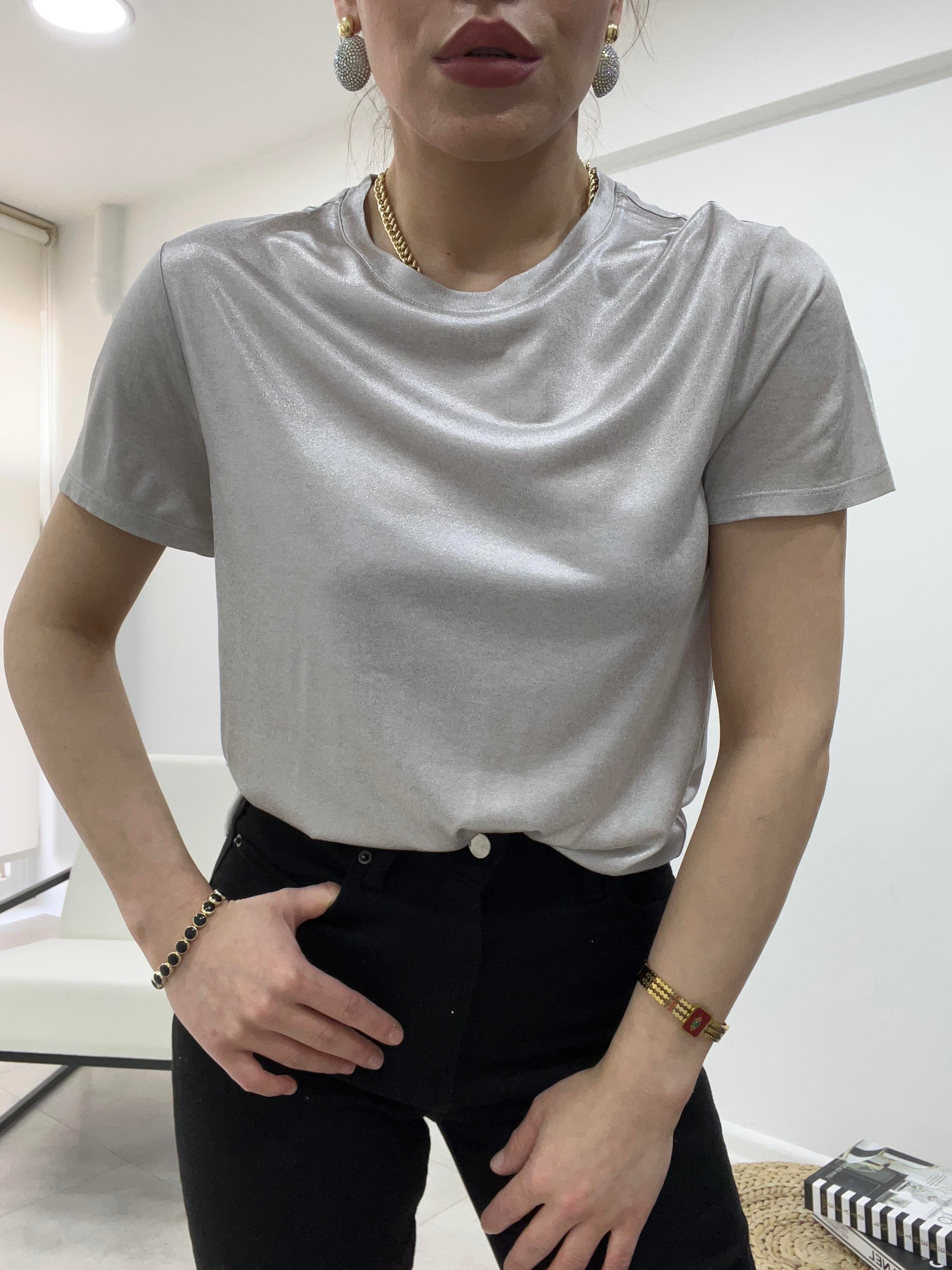 GÜMÜŞ İTHAL PARLAK TSHİRT