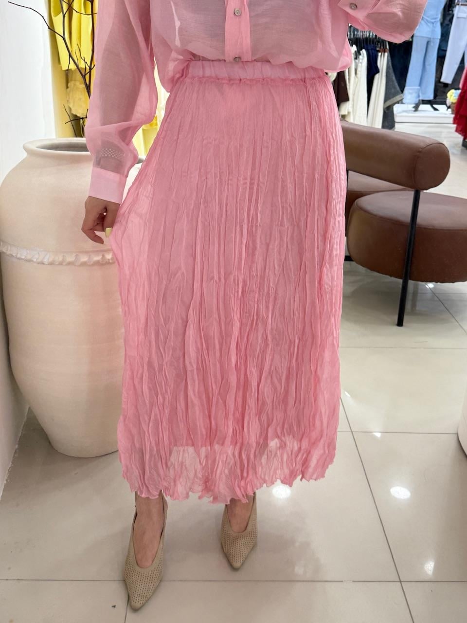 İÇİ ASTARLI TÜL ETEK PEMBE