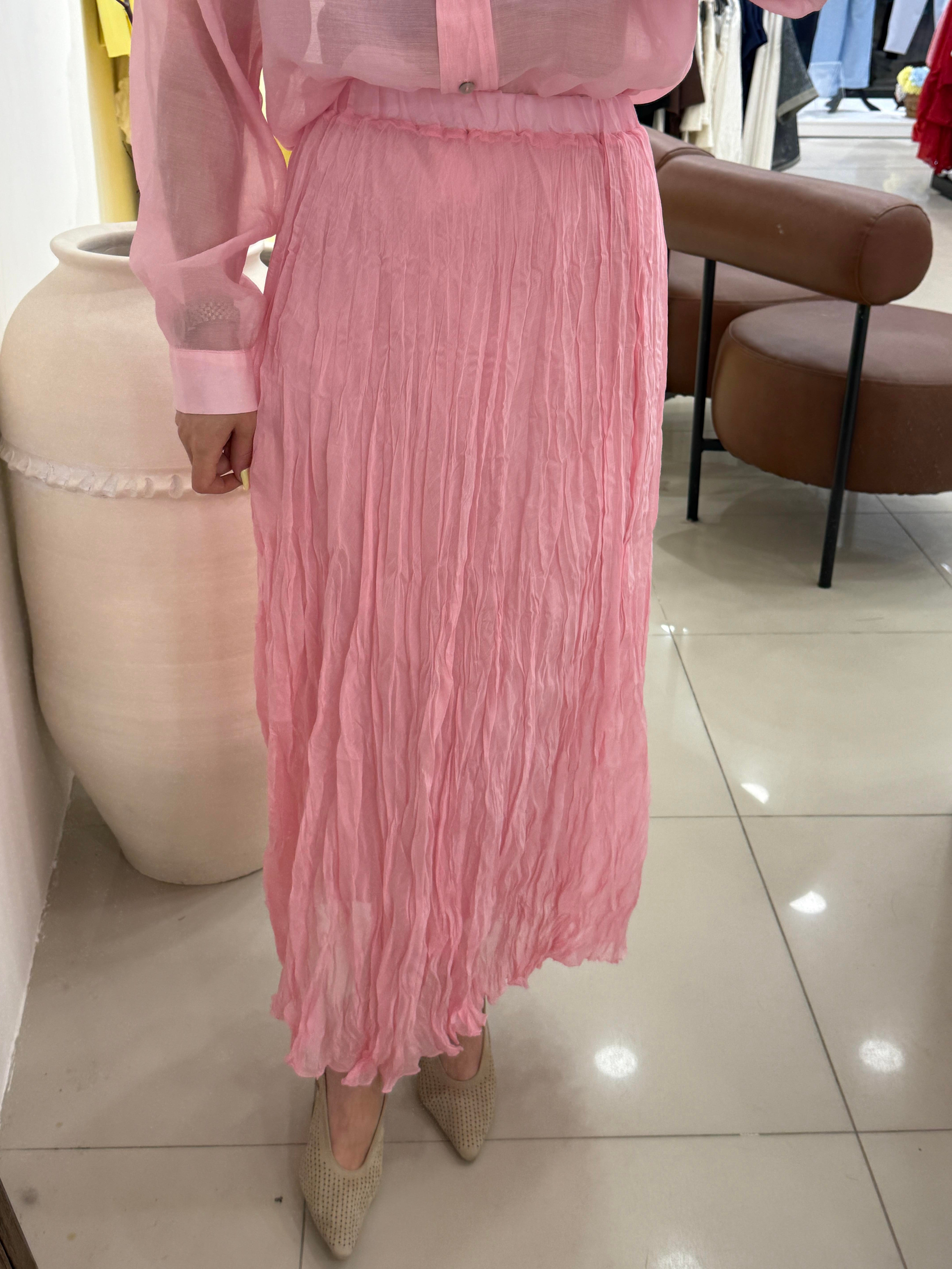 İÇİ ASTARLI TÜL ETEK PEMBE