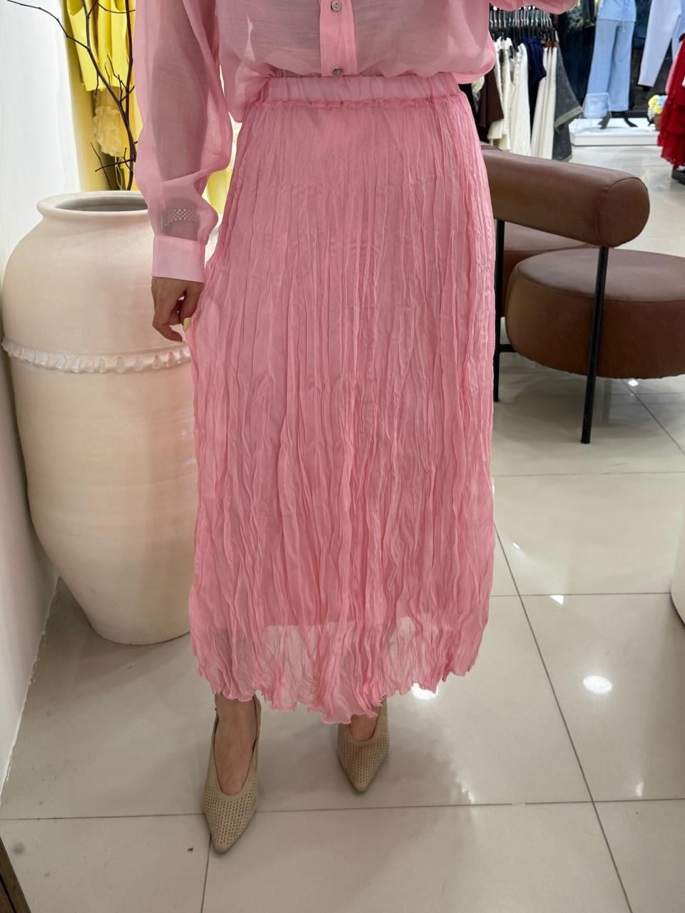 İÇİ ASTARLI TÜL ETEK PEMBE