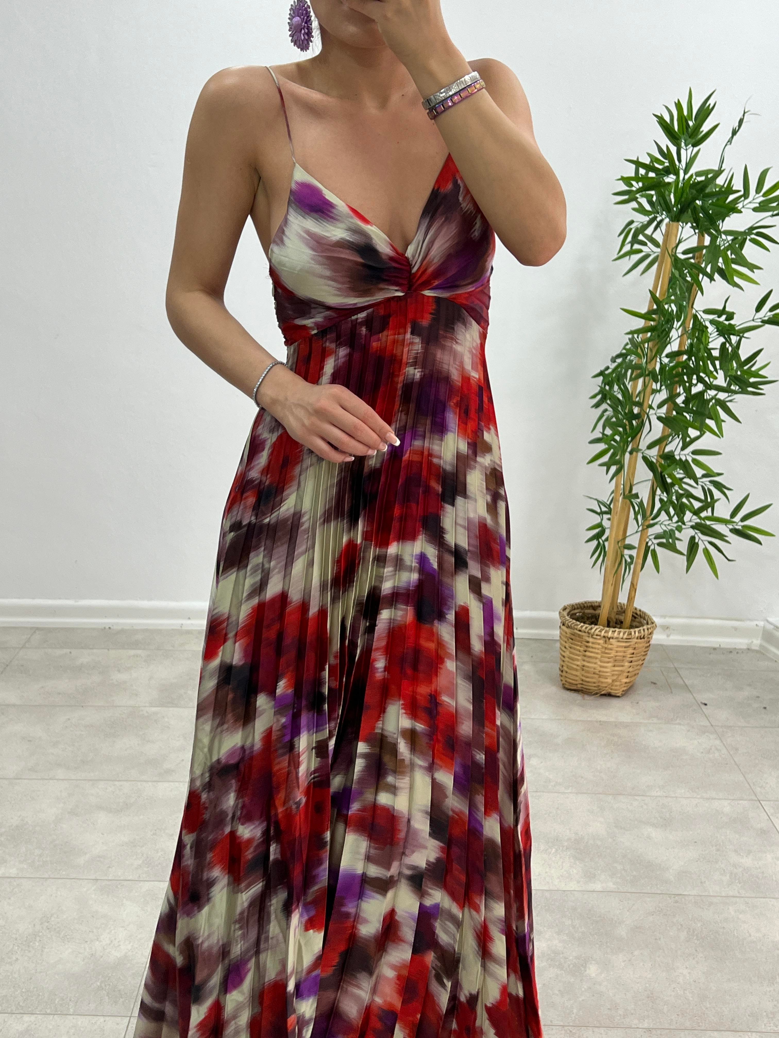 İNCE ASKILI ORJİNAL M. RENKLİ SATEN ELBİSE,