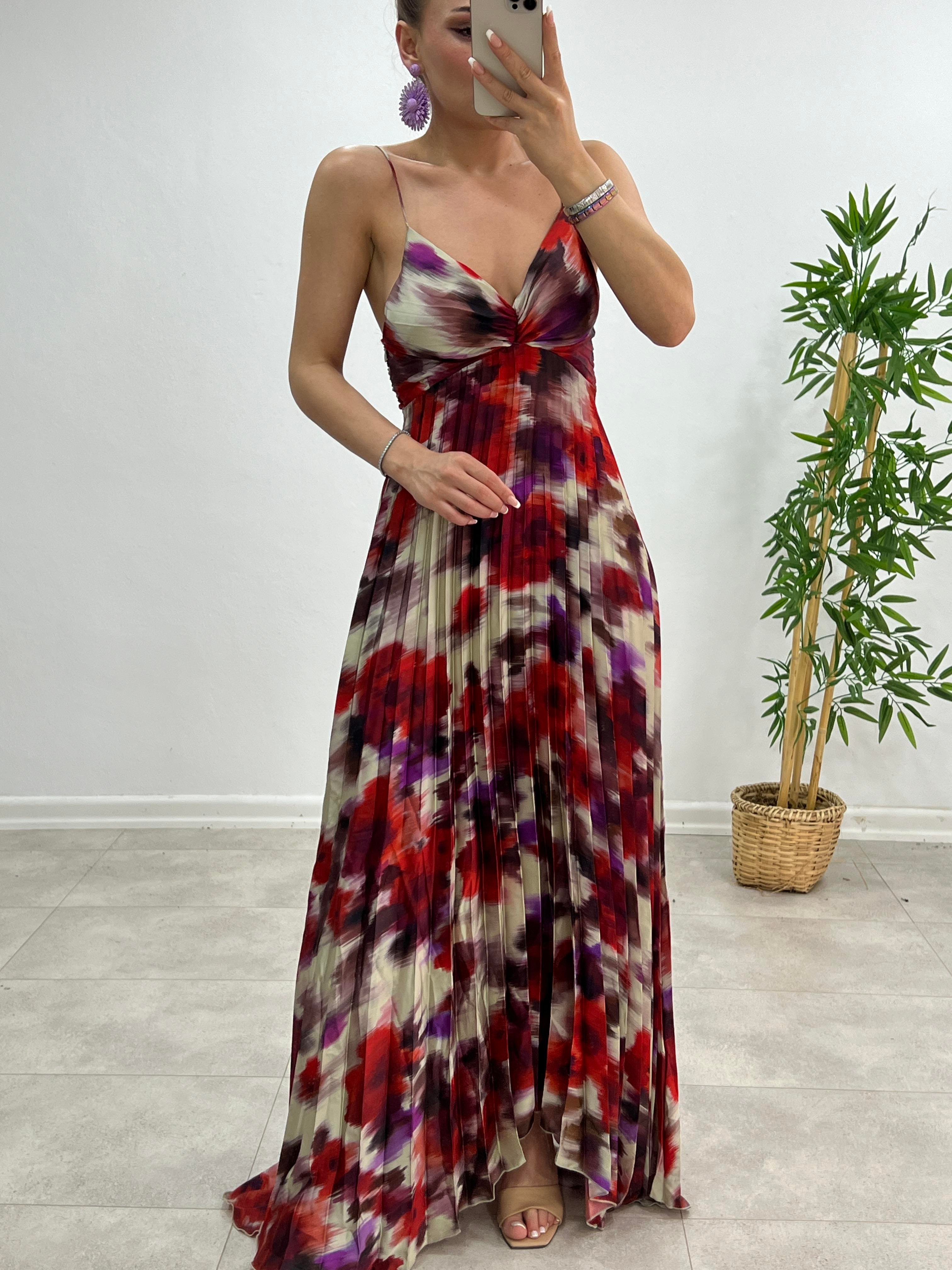 İNCE ASKILI ORJİNAL M. RENKLİ SATEN ELBİSE,