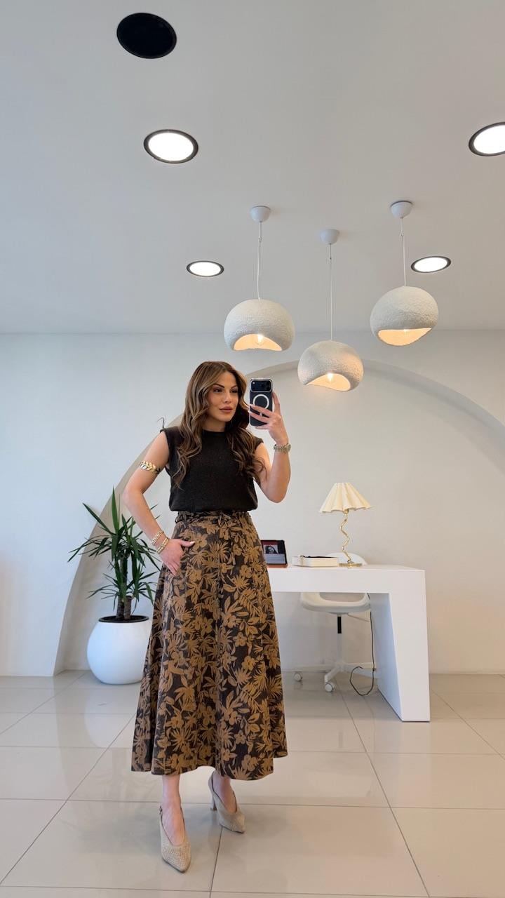 KAHVE DESENLİ ÇAN KESİM ETEK