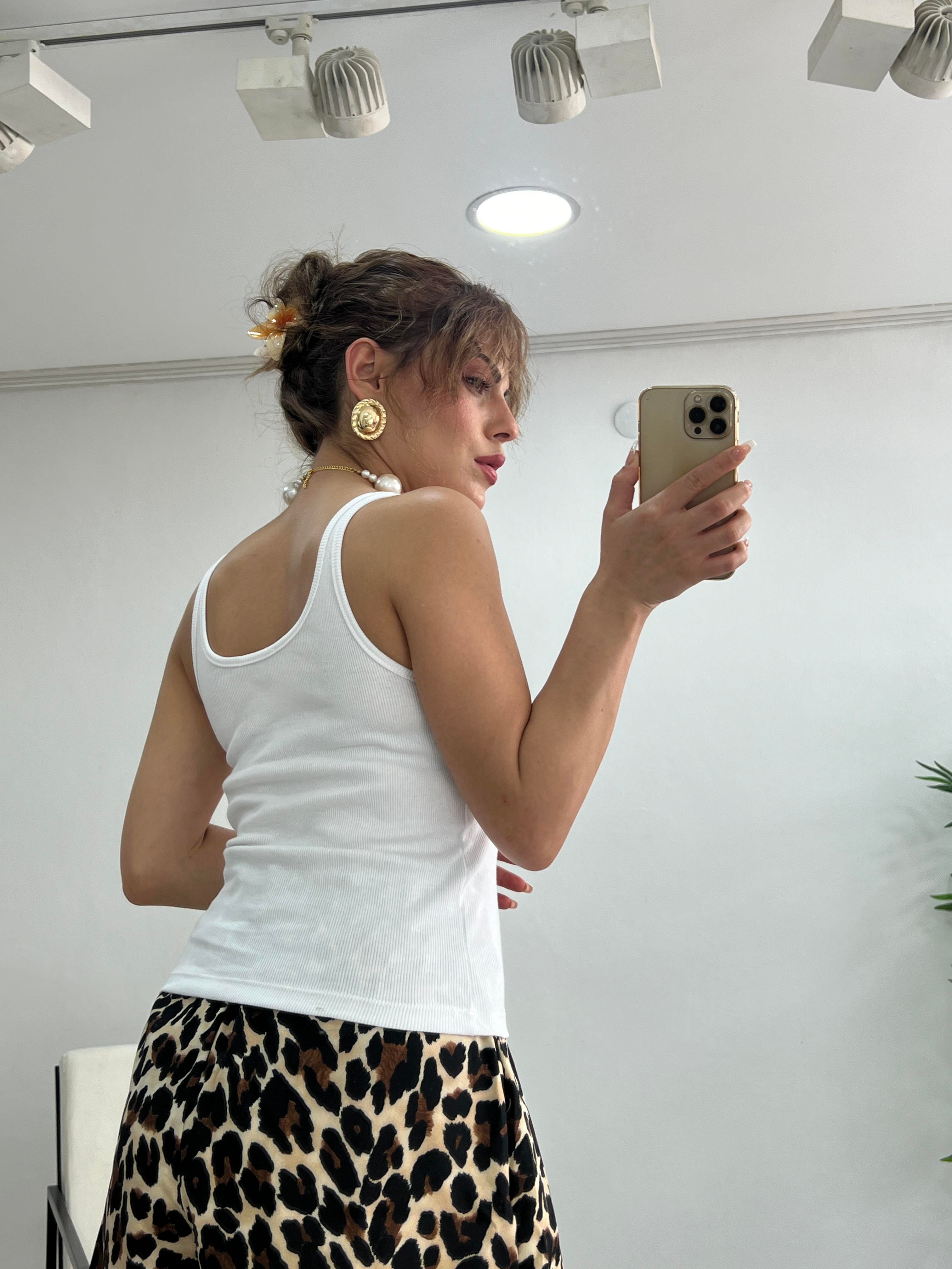 KALIN ASKILI BEYAZ ATLET