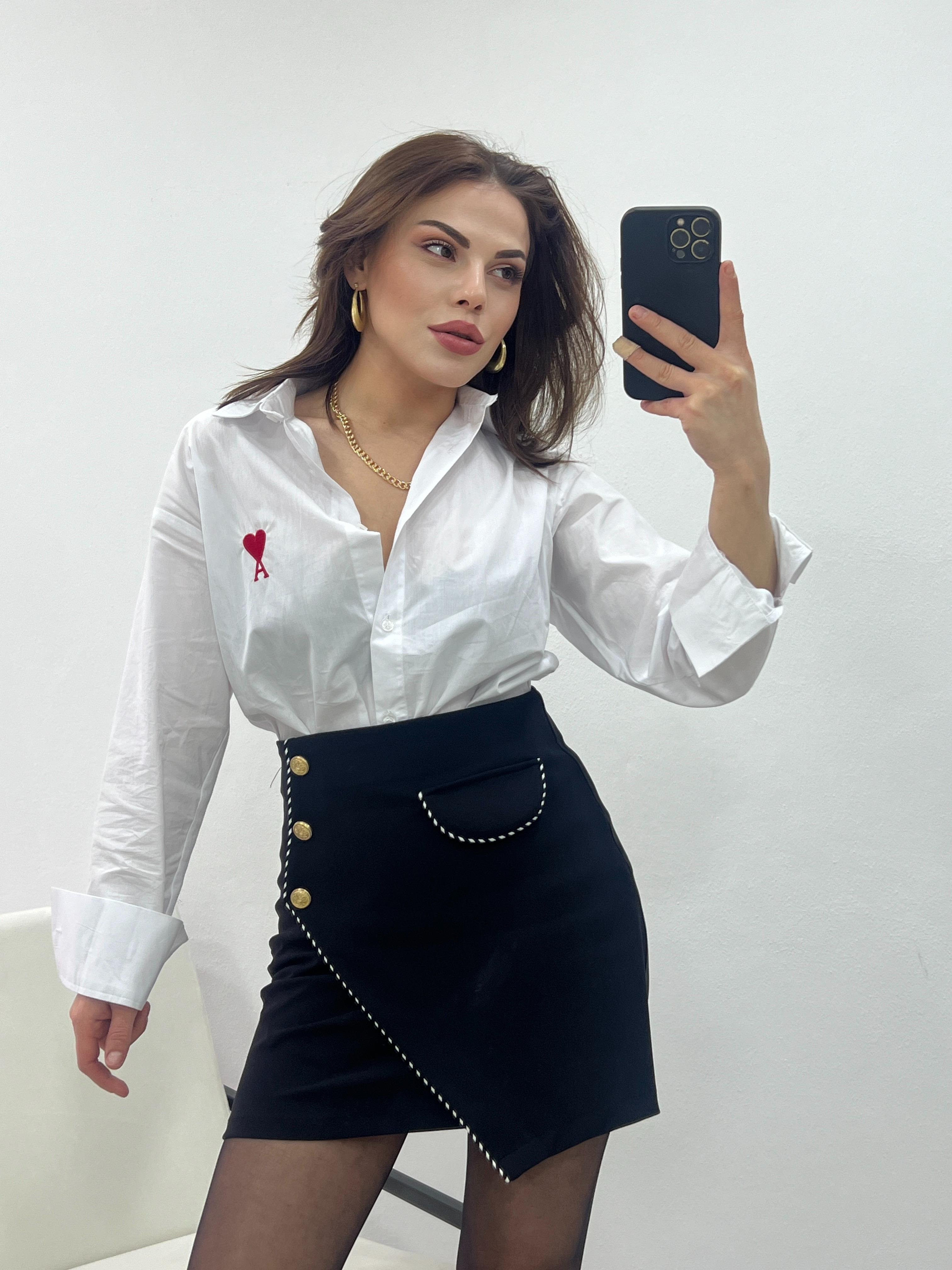 KALP A NAKIŞLI POPLİN GÖMLEK