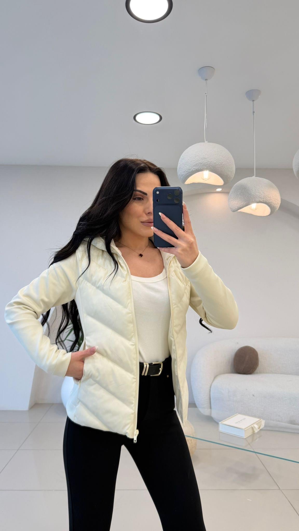 KAPŞONLU ŞİŞME MONT EKRU