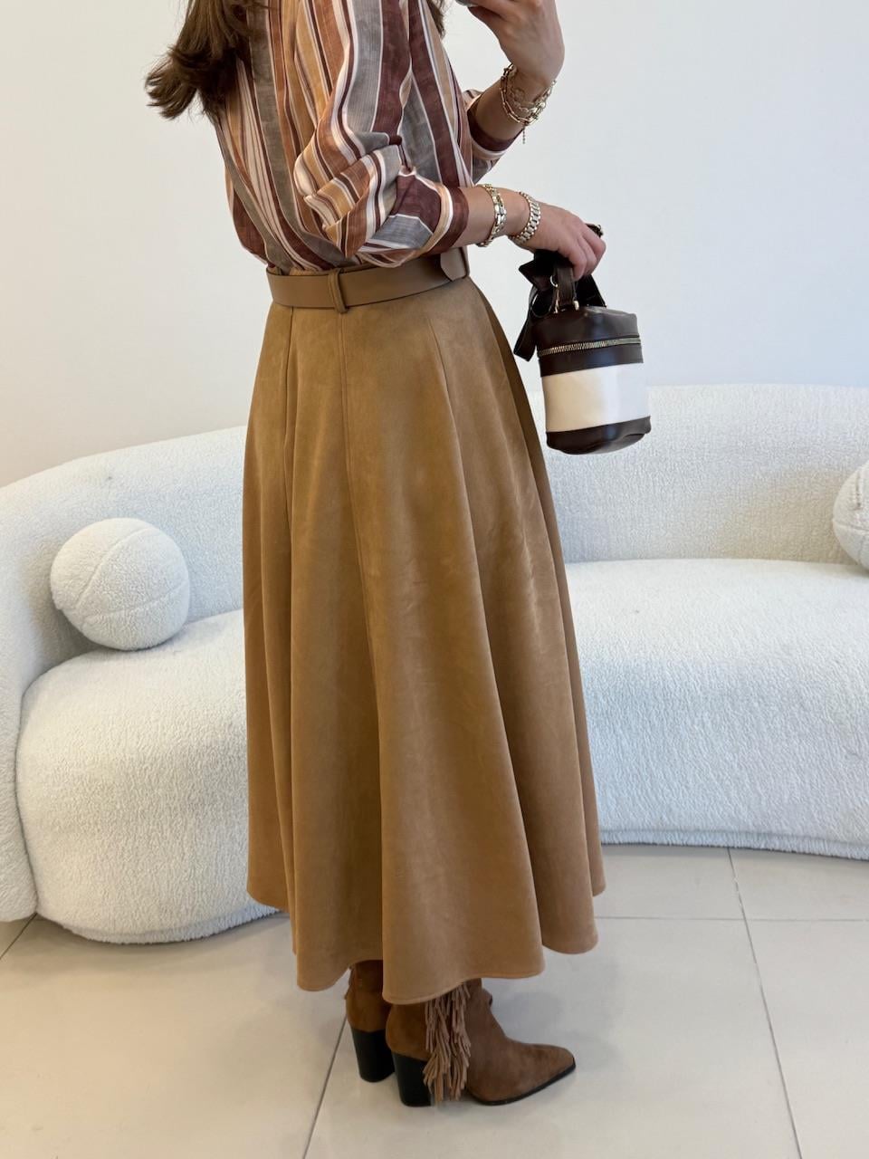 KEMERLİ SÜET ÇAN ETEK