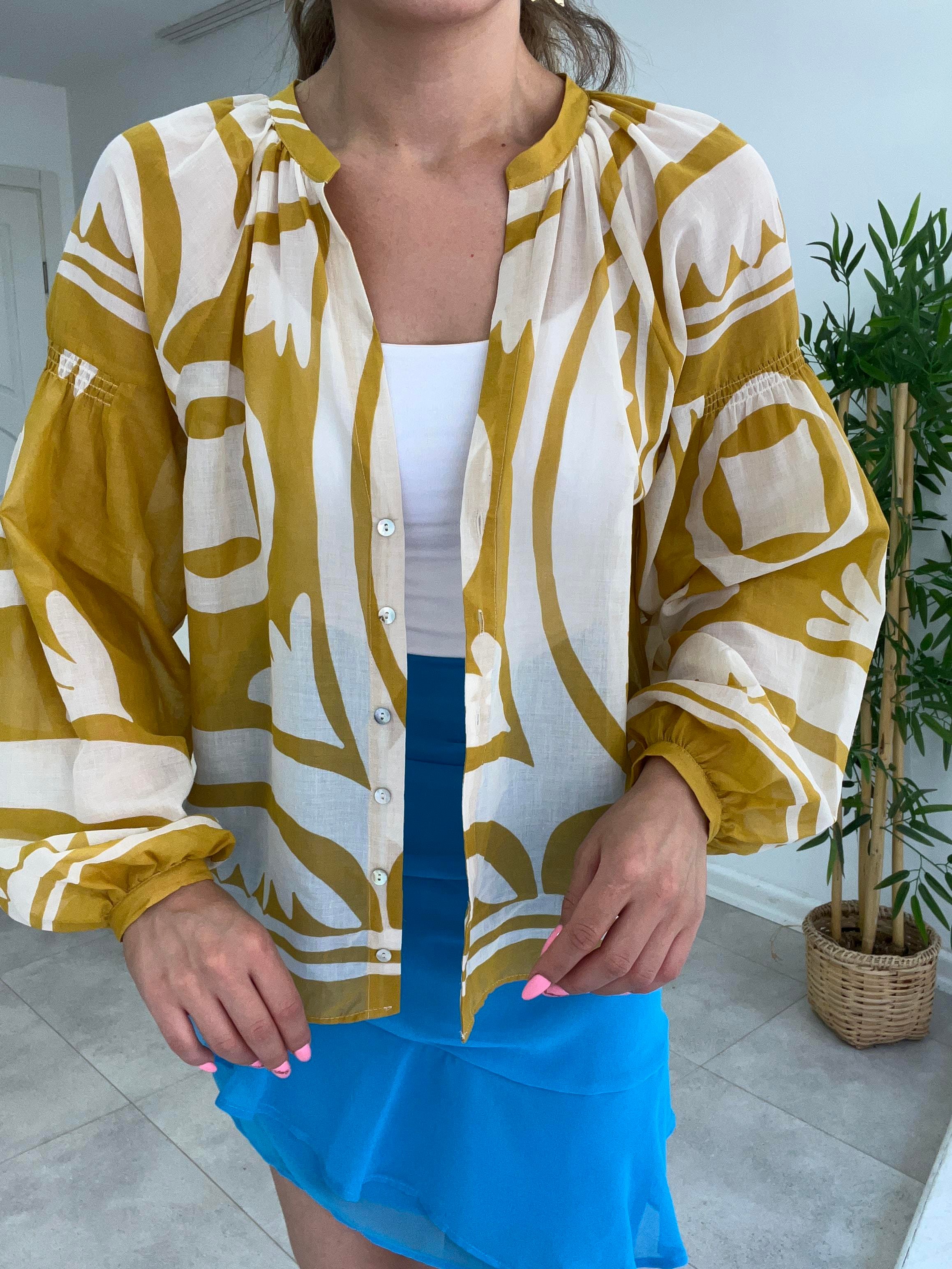 KETEN DESENLİ GÖMLEK 